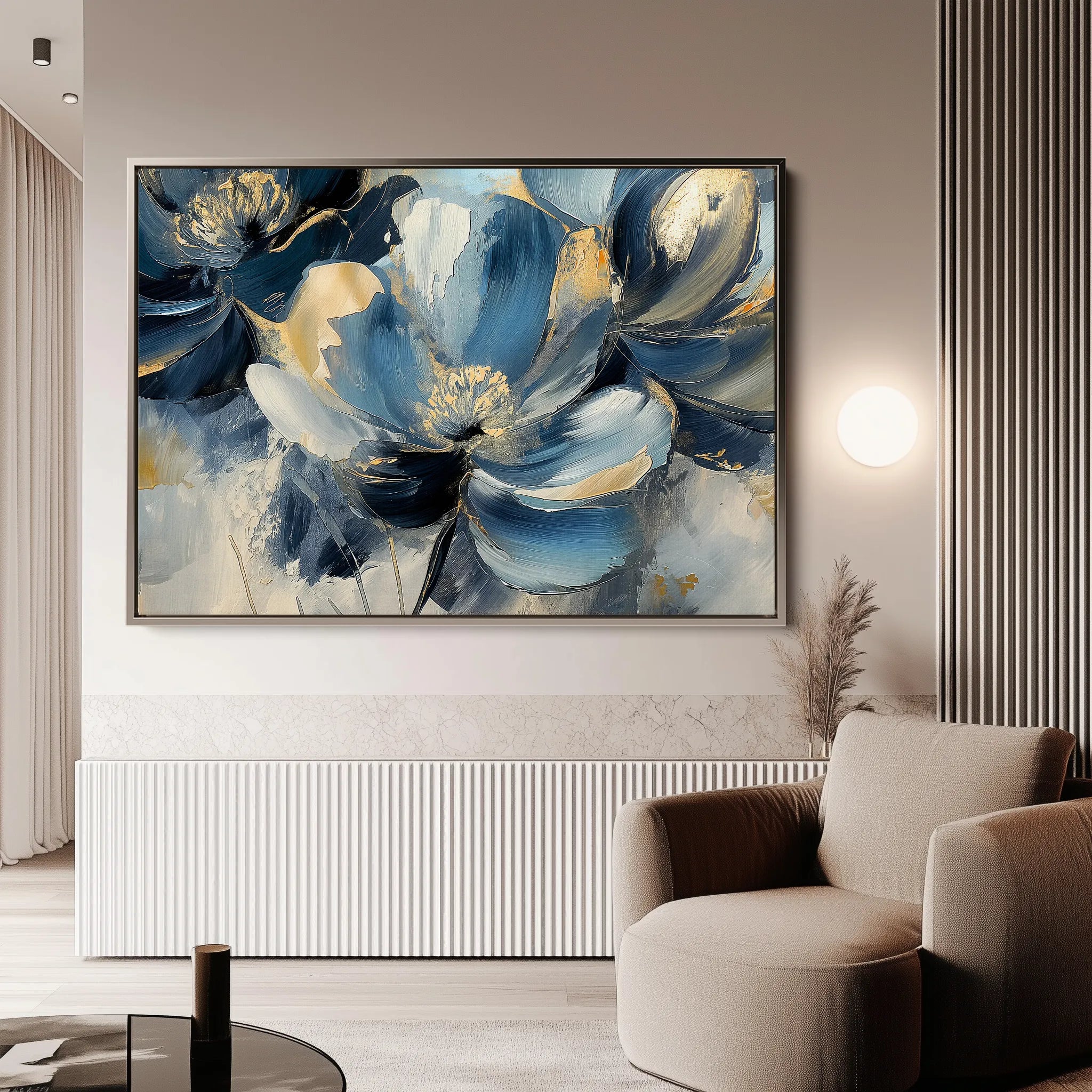 Floral 098 Canvas Art 60 x 40 cm / Black