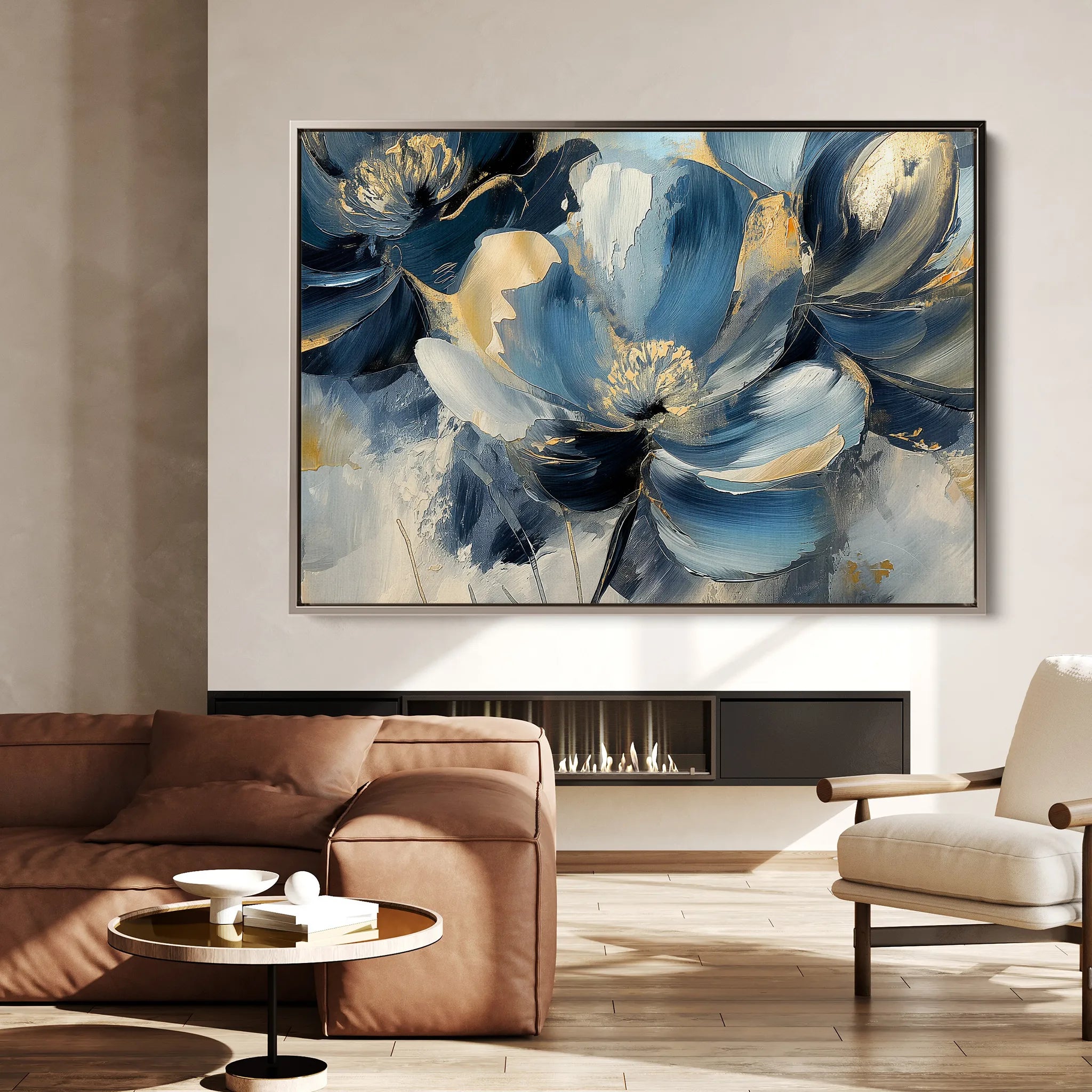 Floral 098 Canvas Art 60 x 40 cm / Black