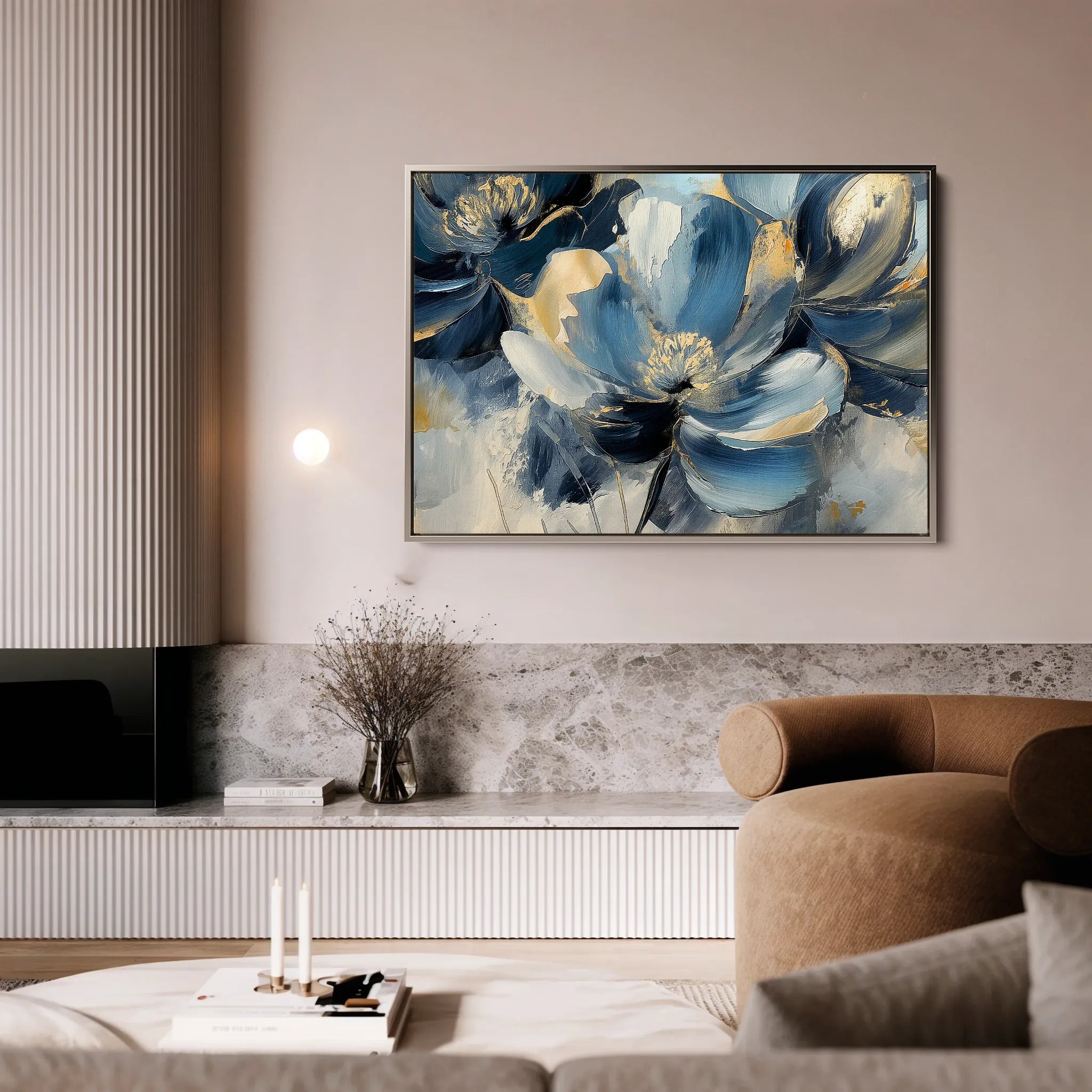 Floral 098 Canvas Art 60 x 40 cm / Black