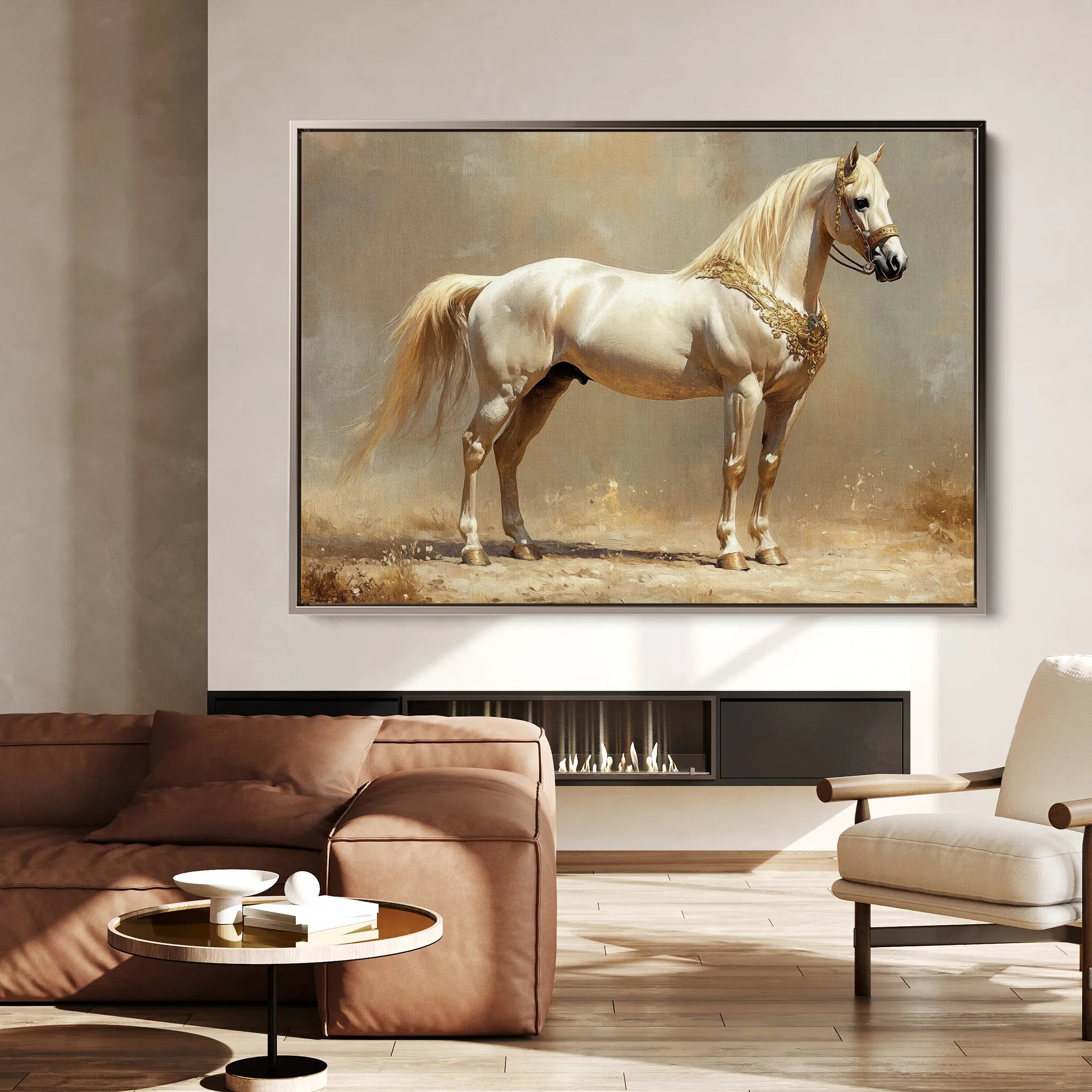Horses 098 Canvas Art 60 x 40 cm / Black