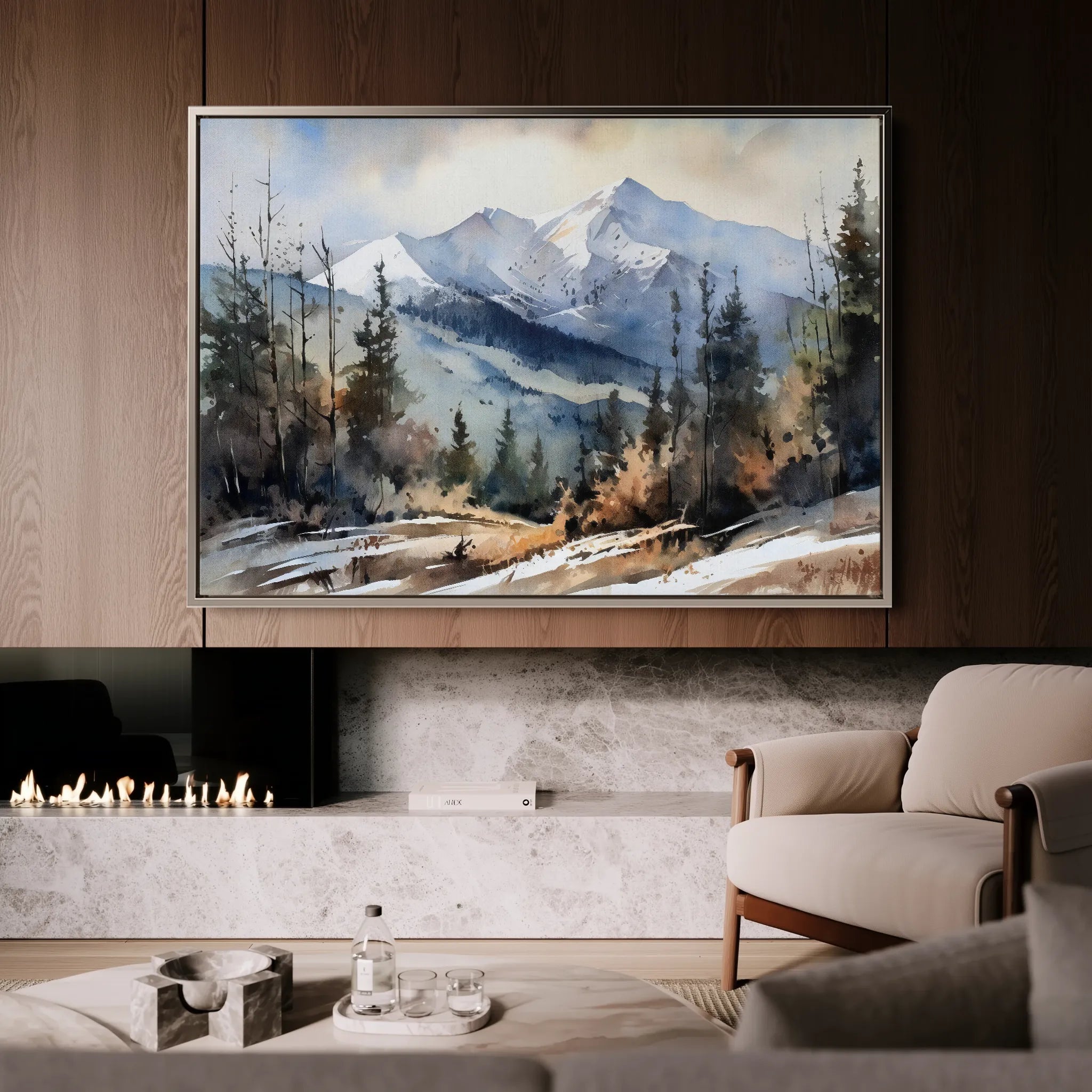 Landscape 098 Canvas Art 60 x 40 cm / Black