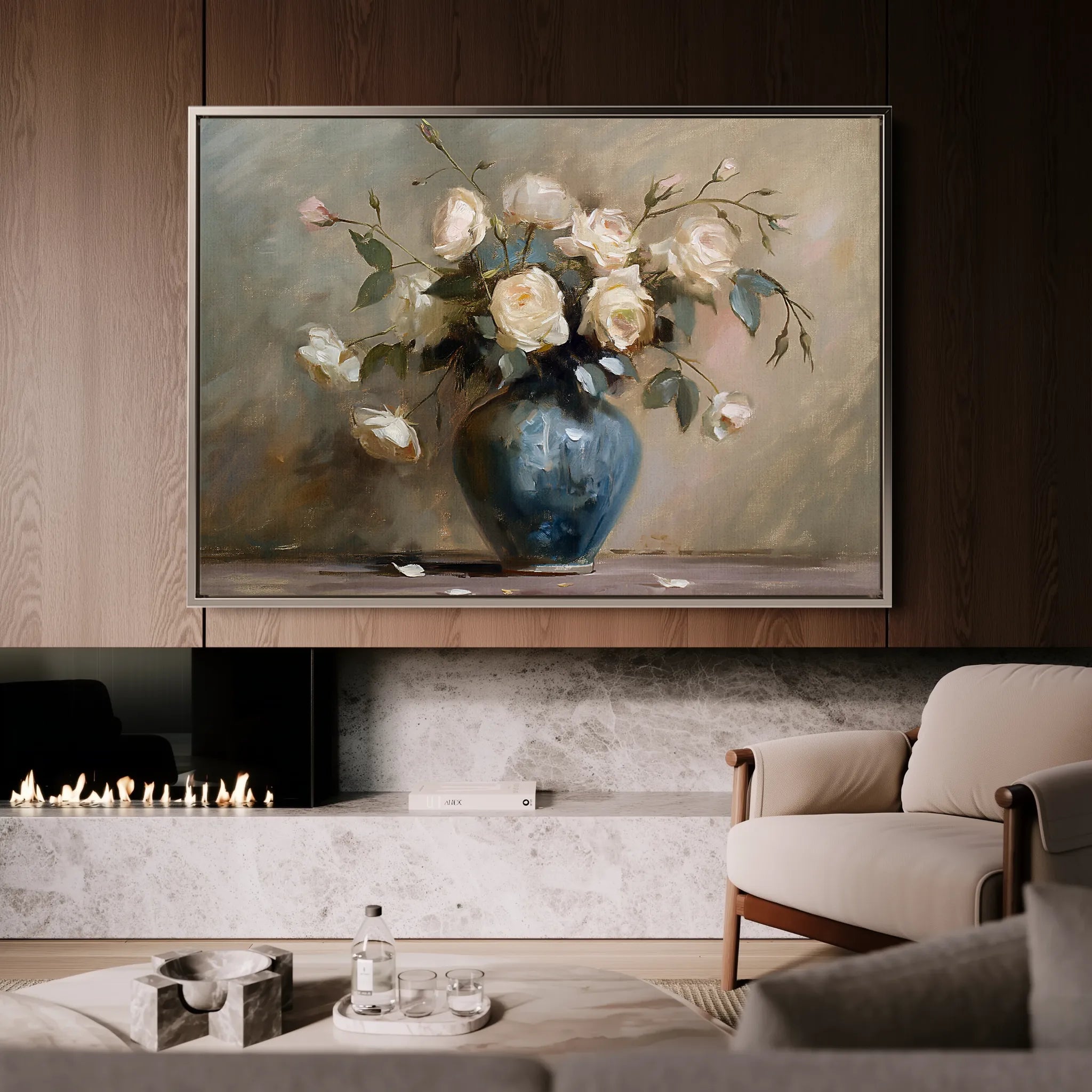 Floral 099 Canvas Art 60 x 40 cm / Black