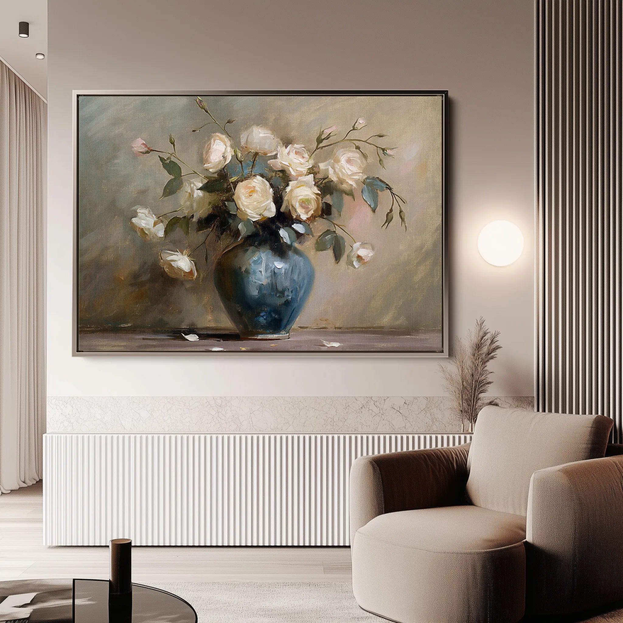 Floral 099 Canvas Art 60 x 40 cm / Black