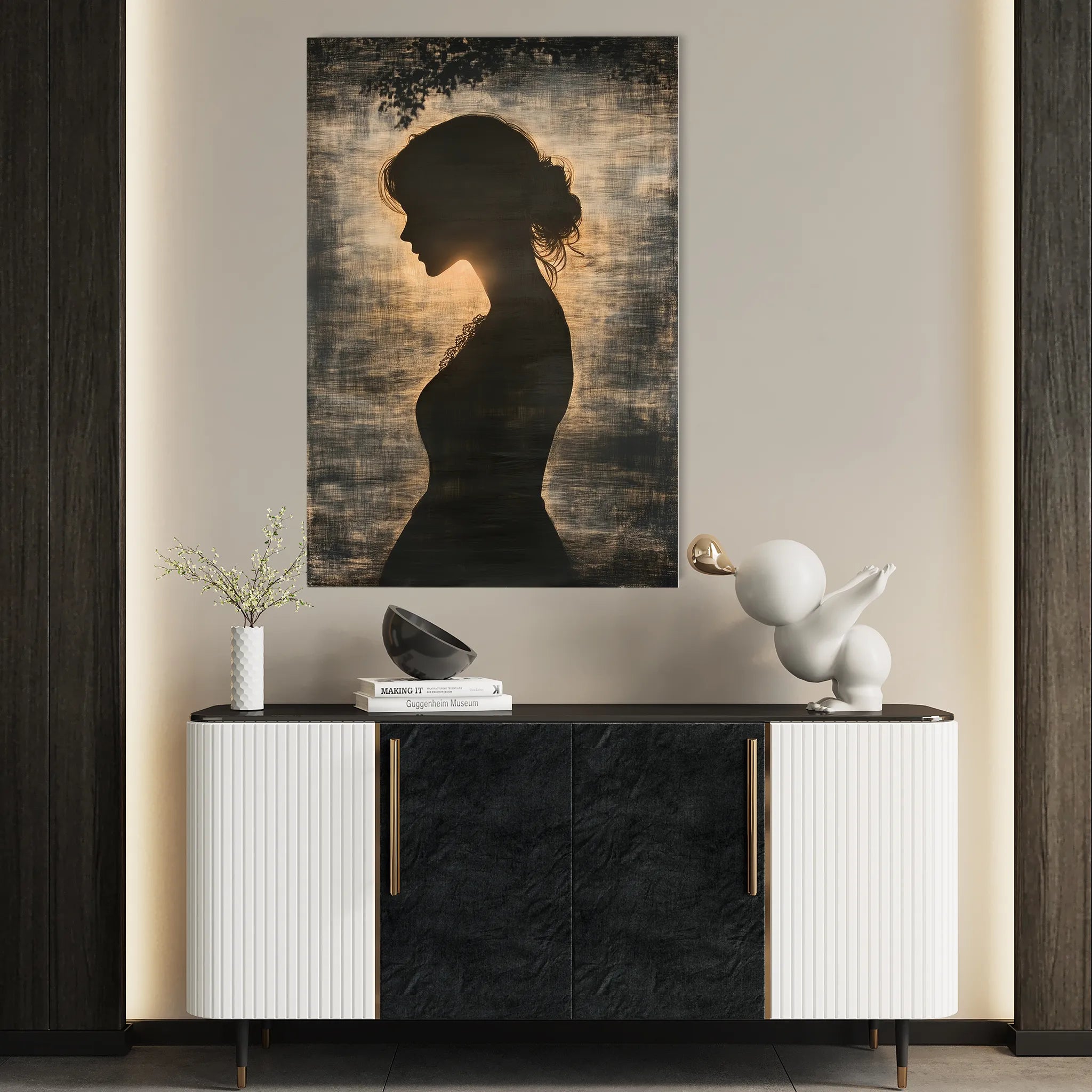 Portrait 099 Canvas Art 60 x 40 cm / Black