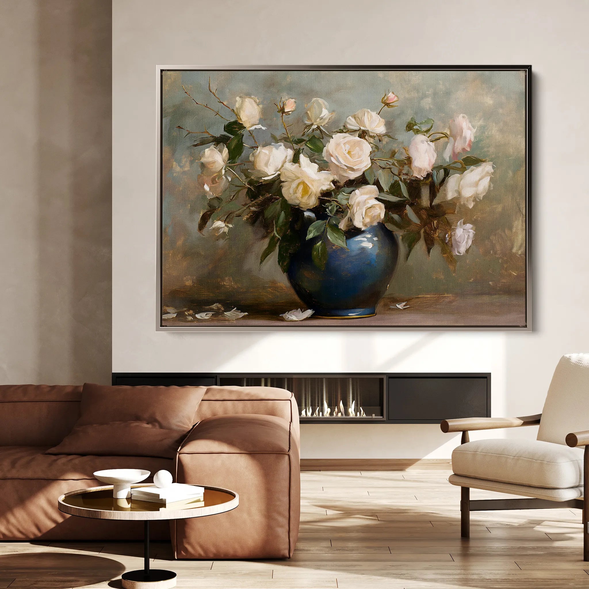 Floral 100 Canvas Art 60 x 40 cm / Black