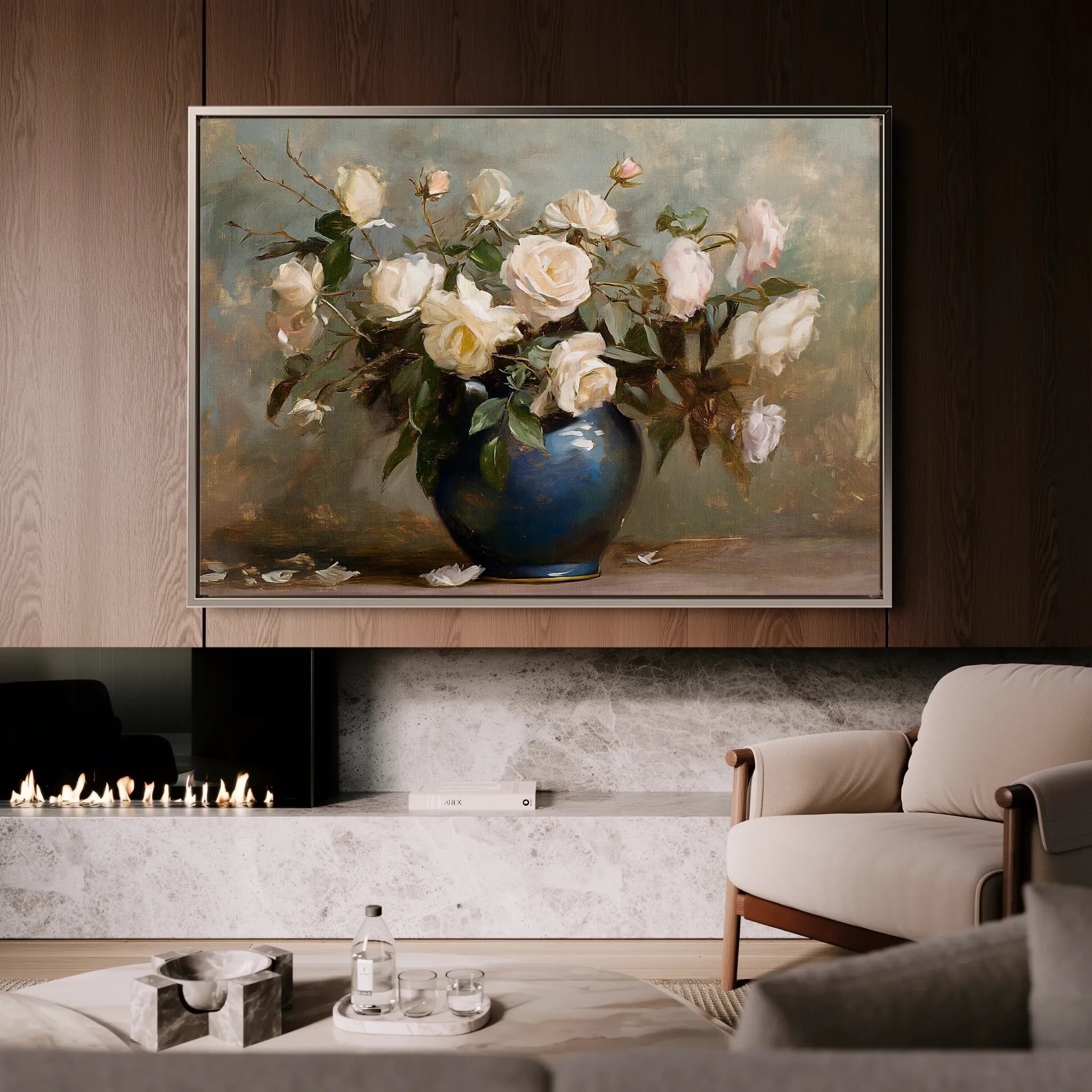 Floral 100 Canvas Art 60 x 40 cm / Black