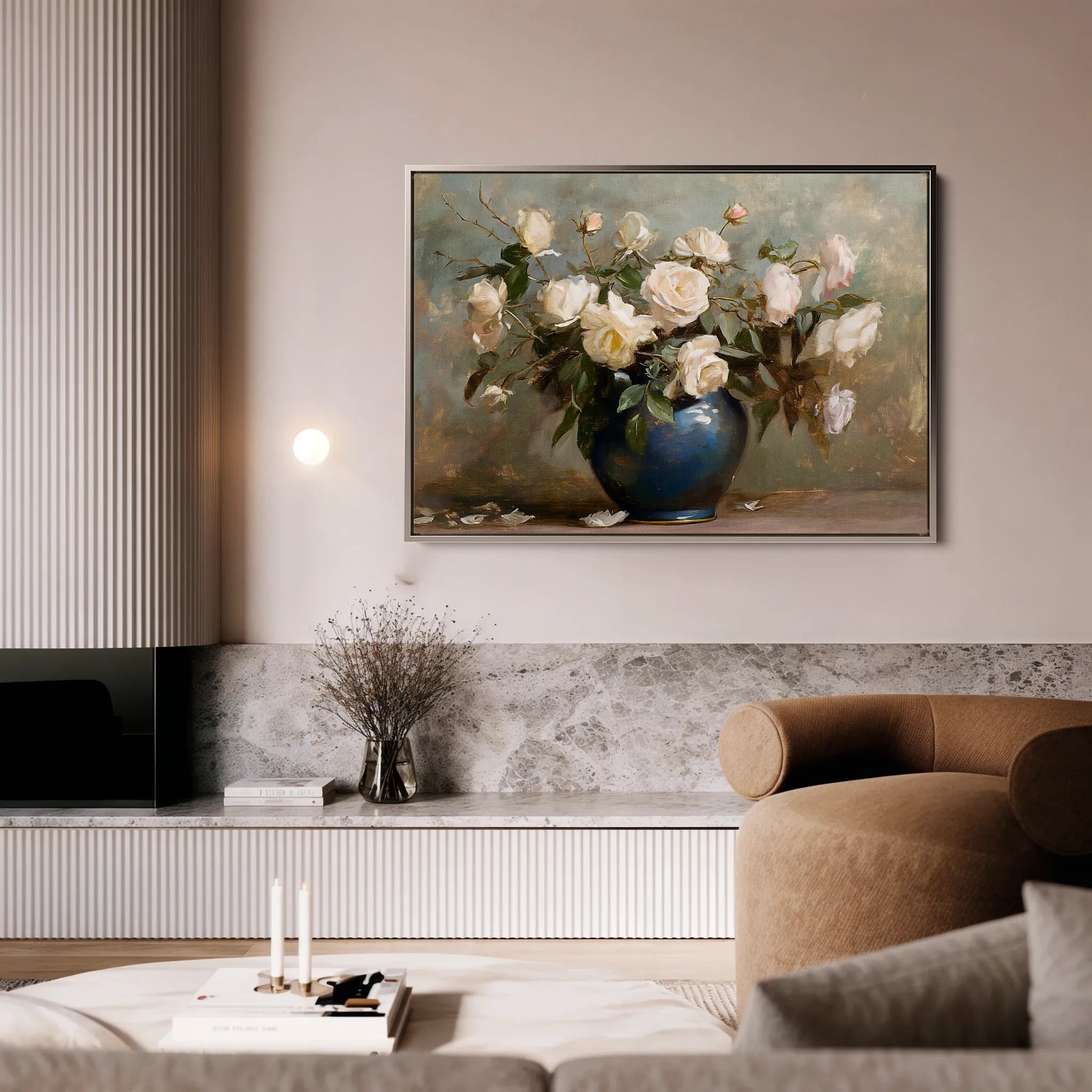 Floral 100 Canvas Art 60 x 40 cm / Black