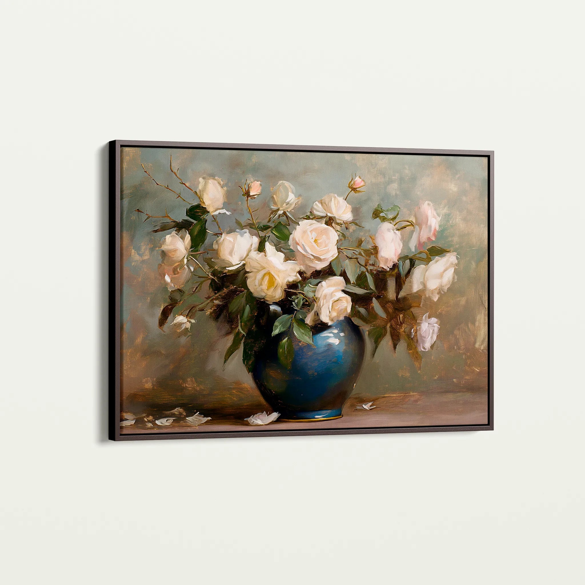 Floral 100 Canvas Art 60 x 40 cm / Black