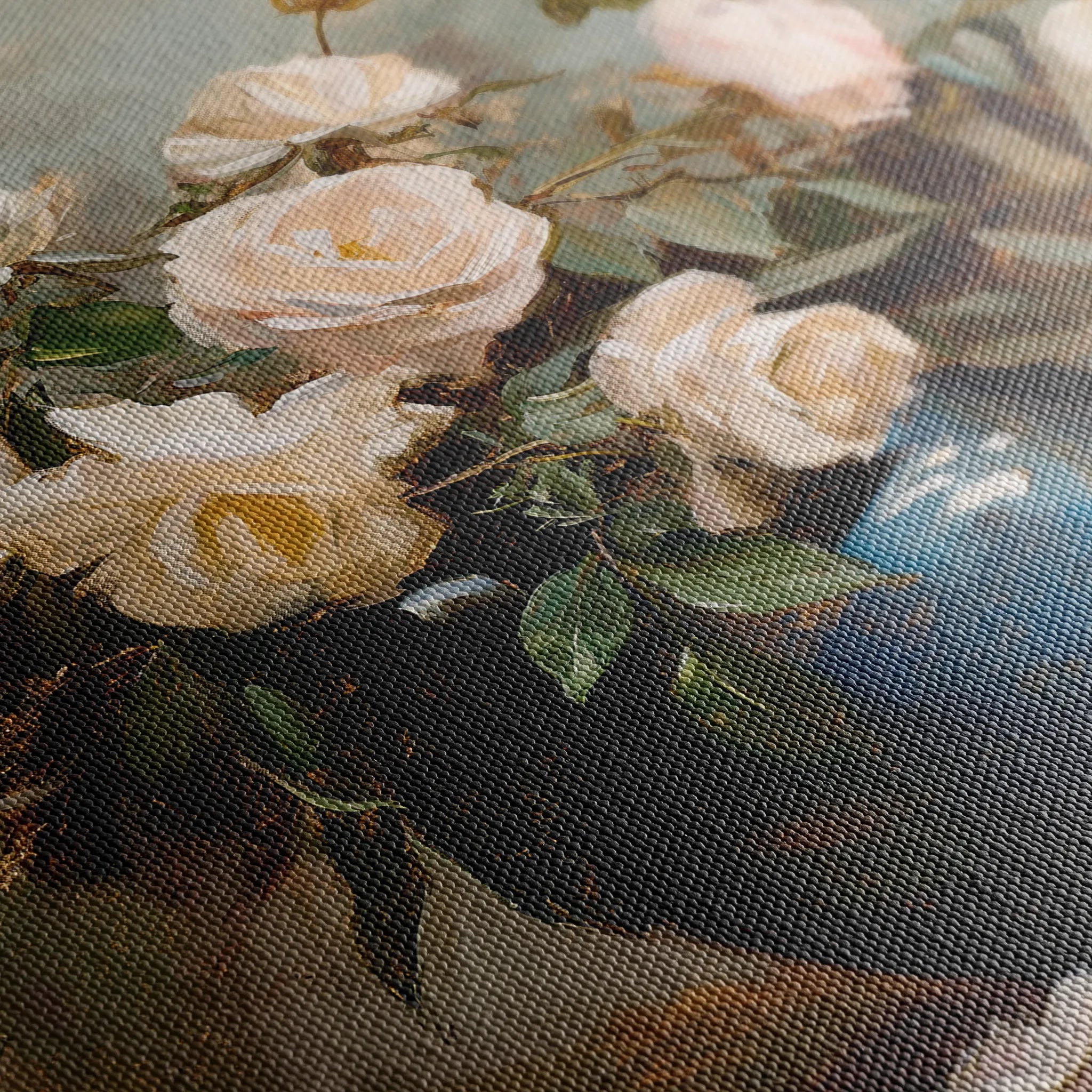 Floral 100 Canvas Art 60 x 40 cm / Black