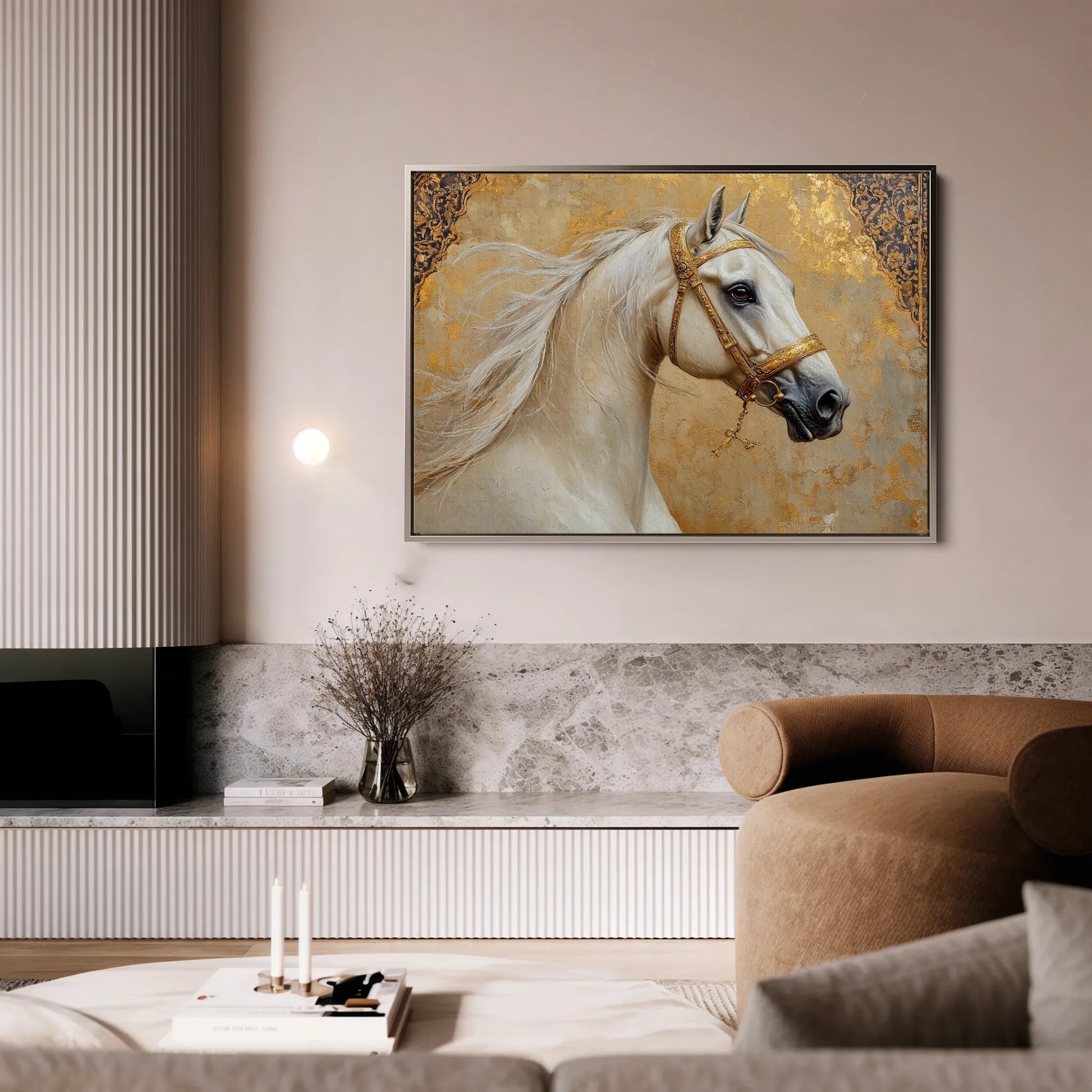Horses 100 Canvas Art 60 x 40 cm / Black