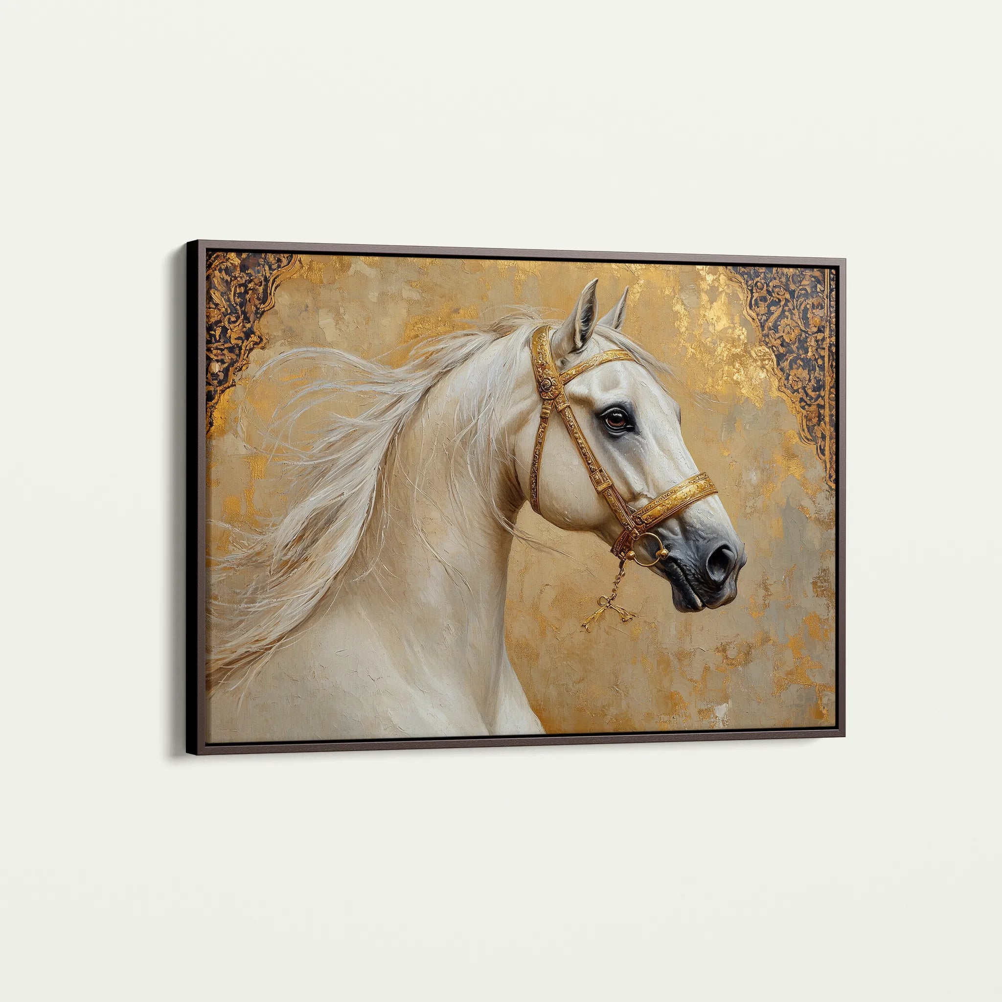 Horses 100 Canvas Art 60 x 40 cm / Black