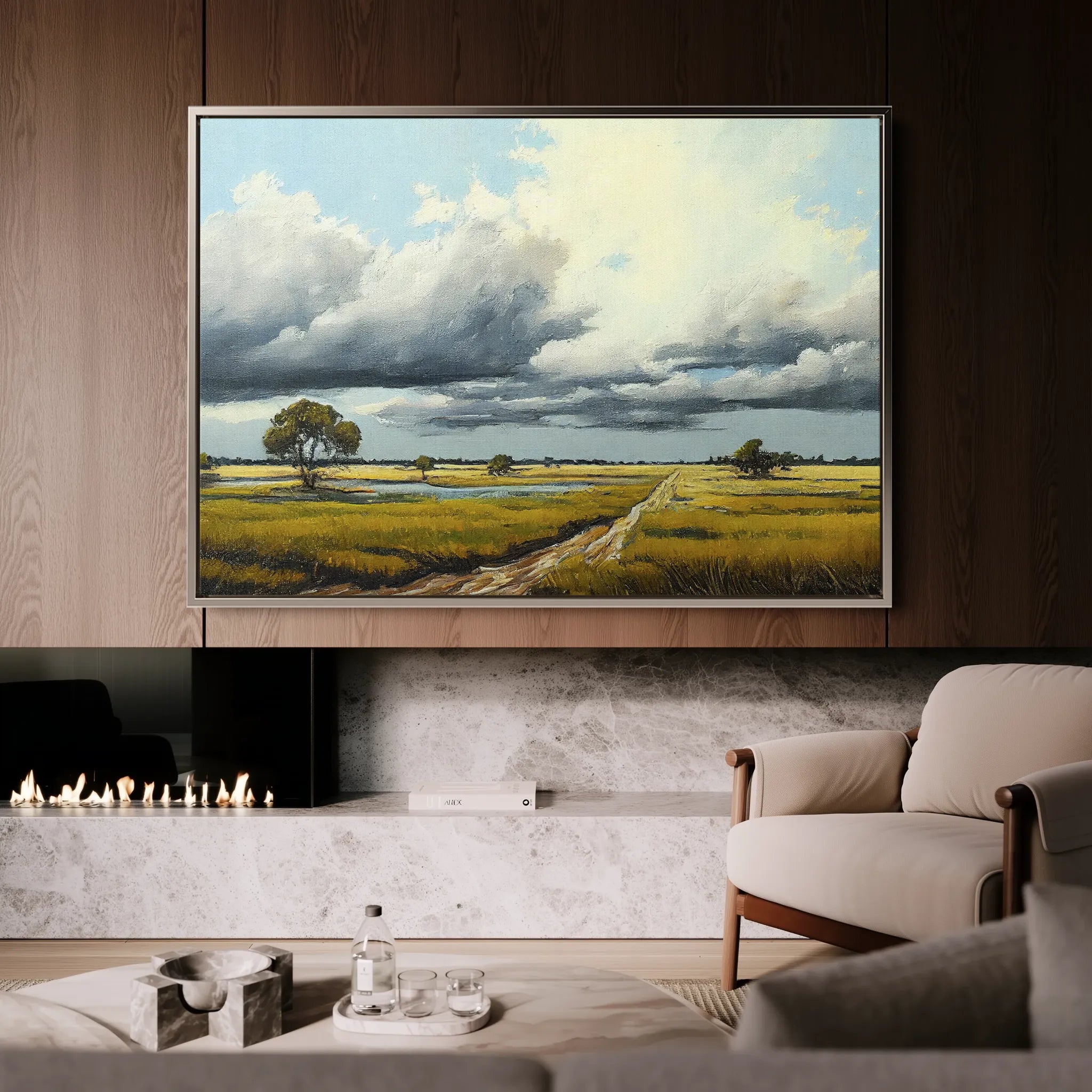 Landscape 100 Canvas Art 60 x 40 cm / Black