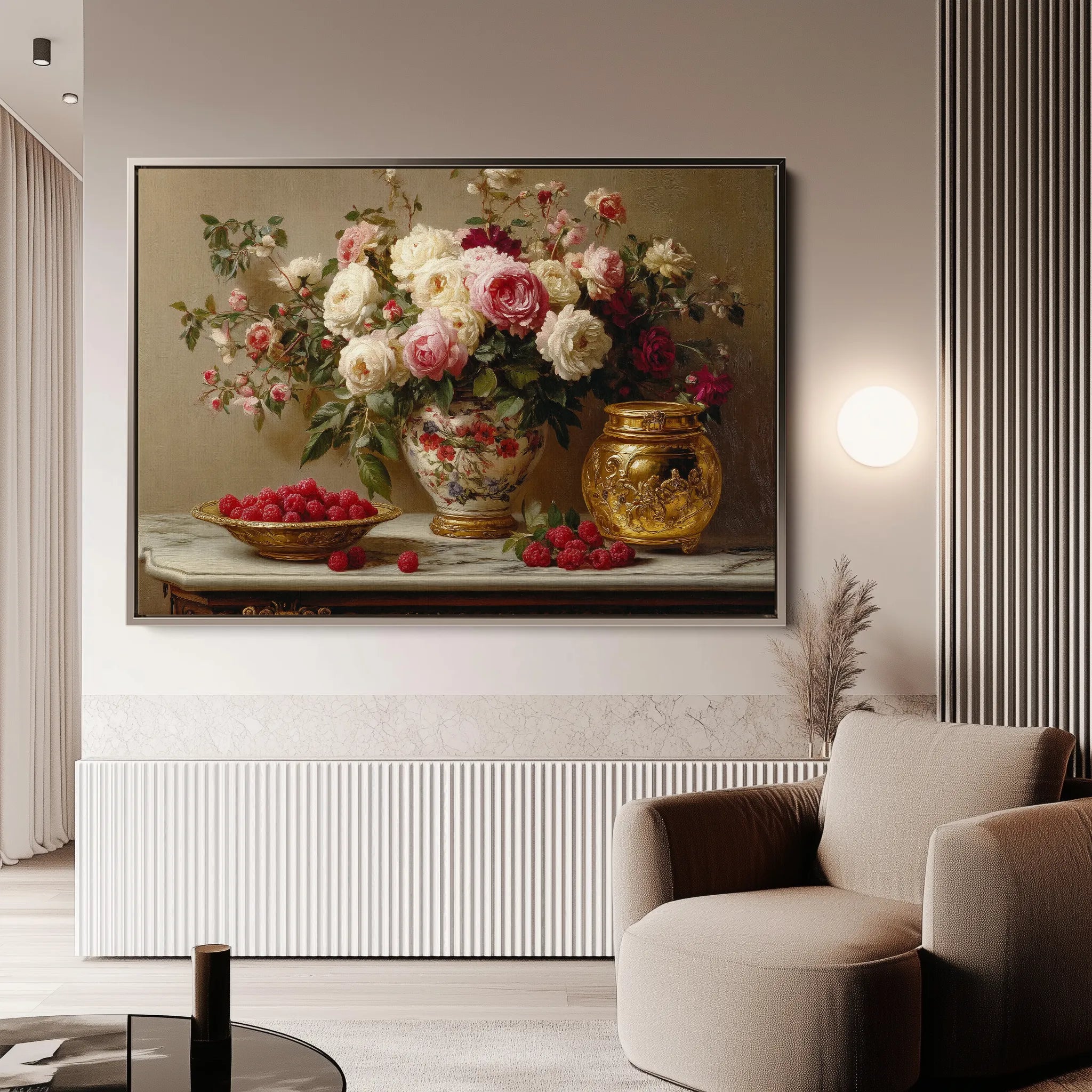 Floral 1000 Canvas Art 60 x 40 cm / Black