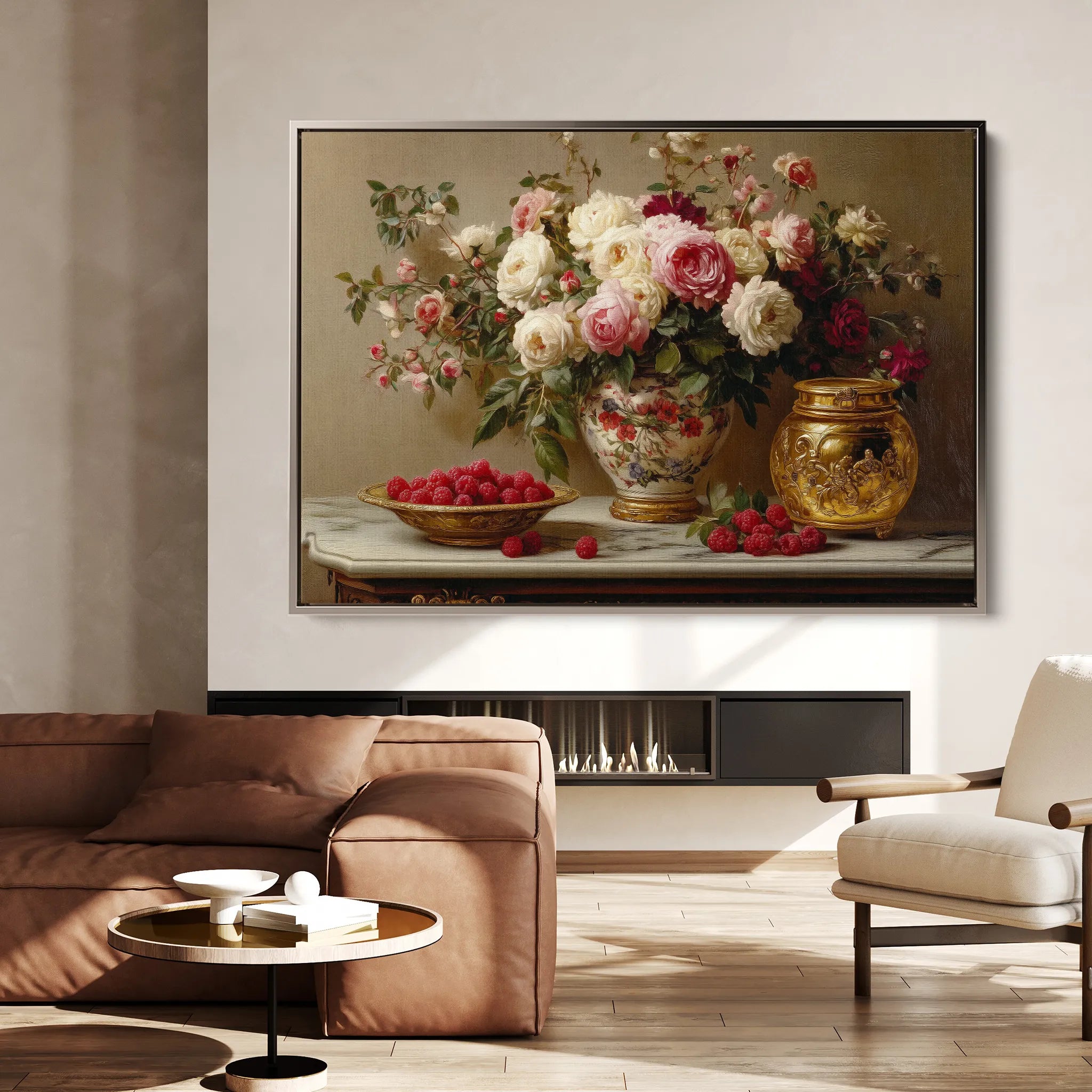 Floral 1000 Canvas Art 60 x 40 cm / Black