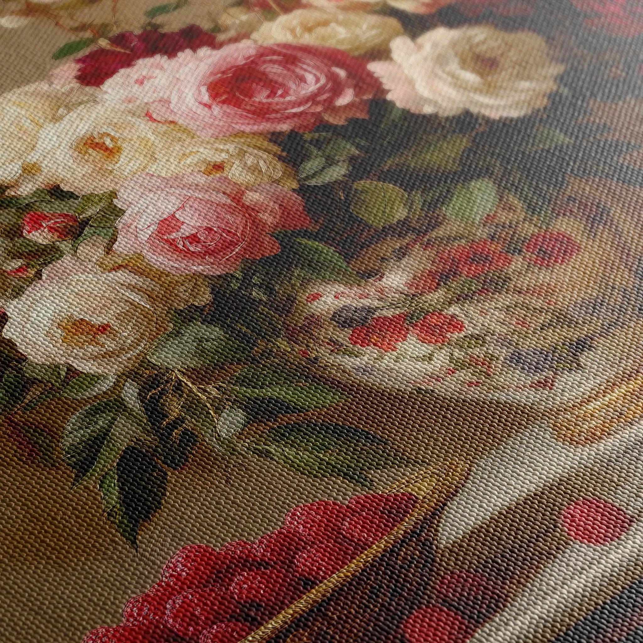 Floral 1000 Canvas Art 60 x 40 cm / Black