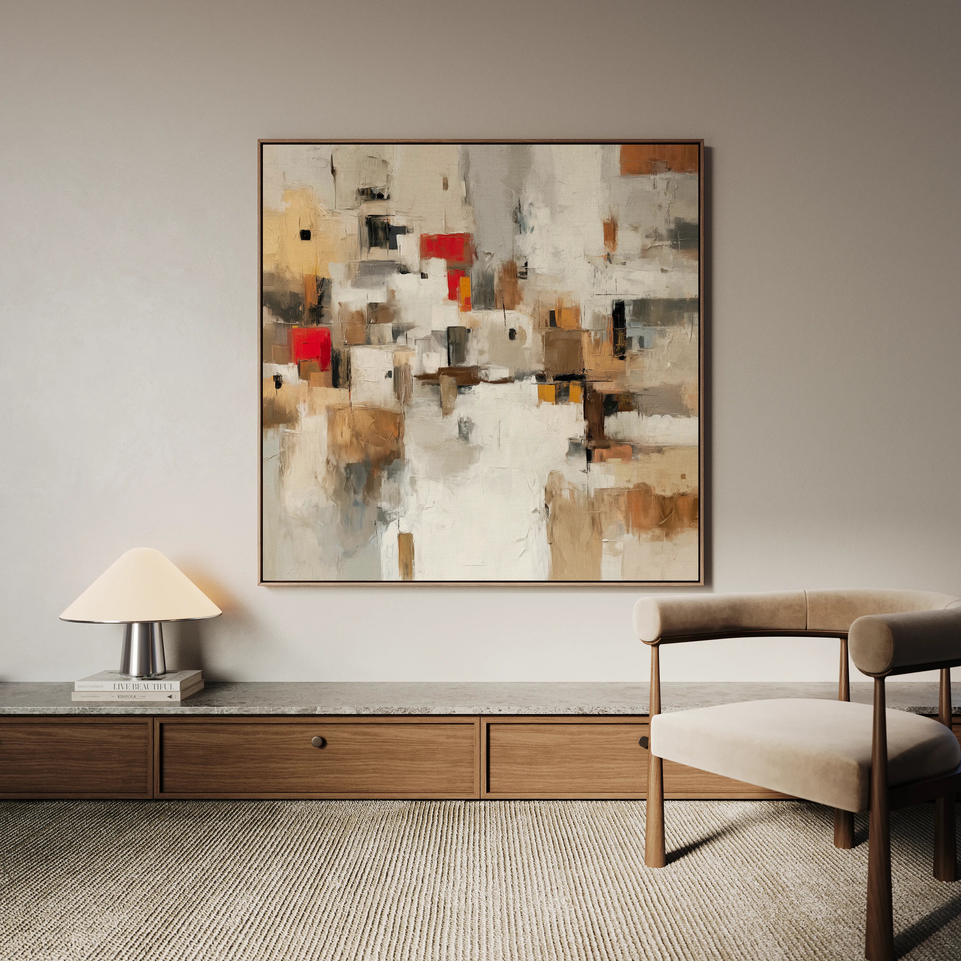Abstract 1001 Canvas Art 60 x 60 cm / Black