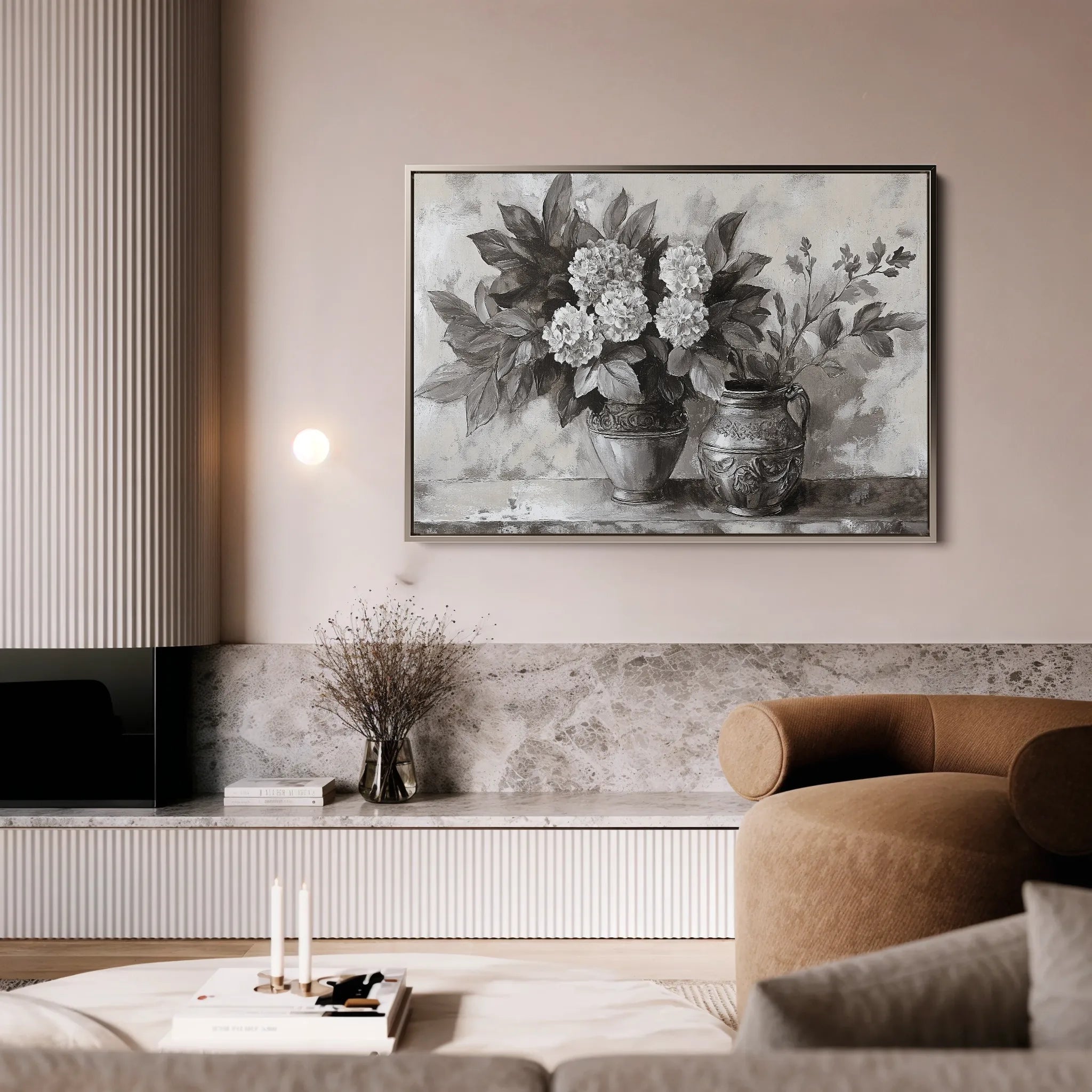 Floral 1001 Canvas Art 60 x 40 cm / Black
