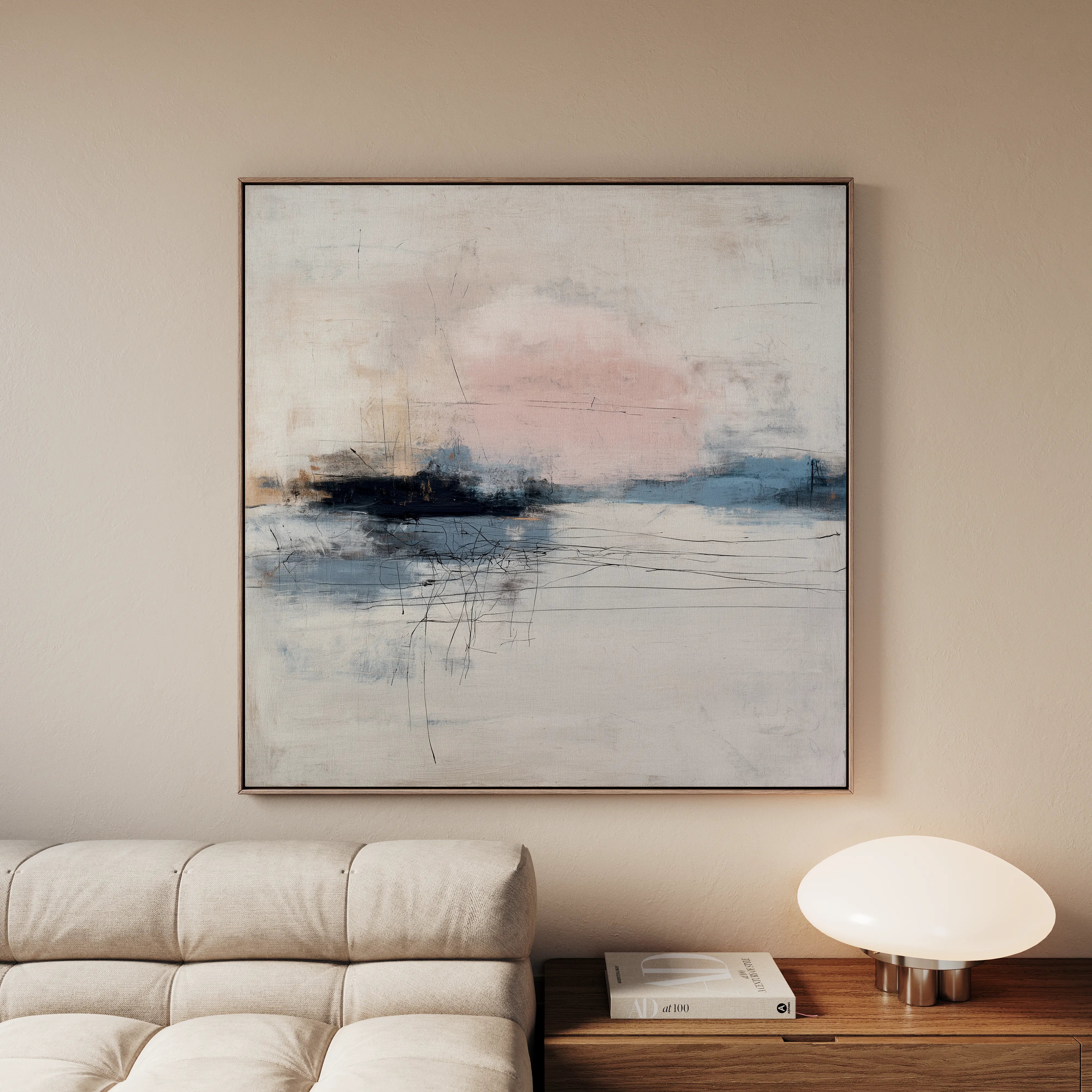 Abstract 1002 Canvas Art 60 x 60 cm / Black