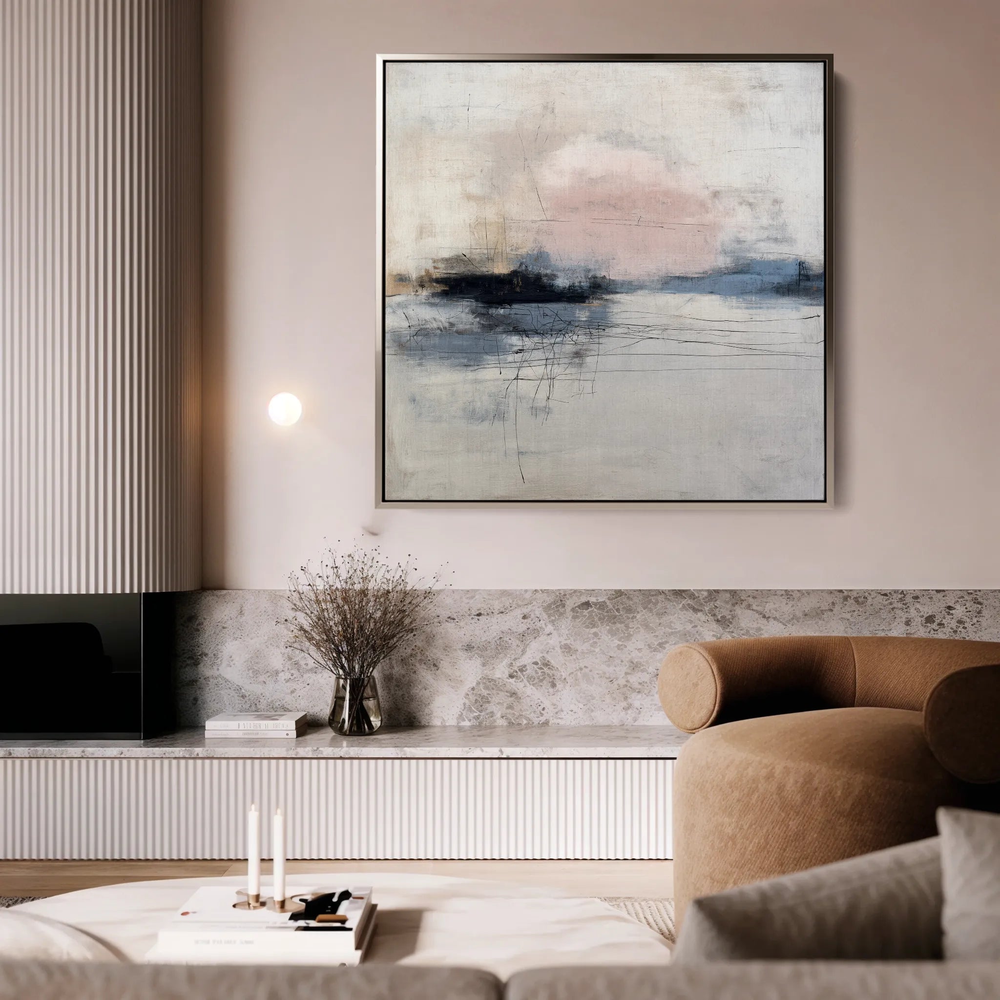 Abstract 1002 Canvas Art 60 x 60 cm / Black