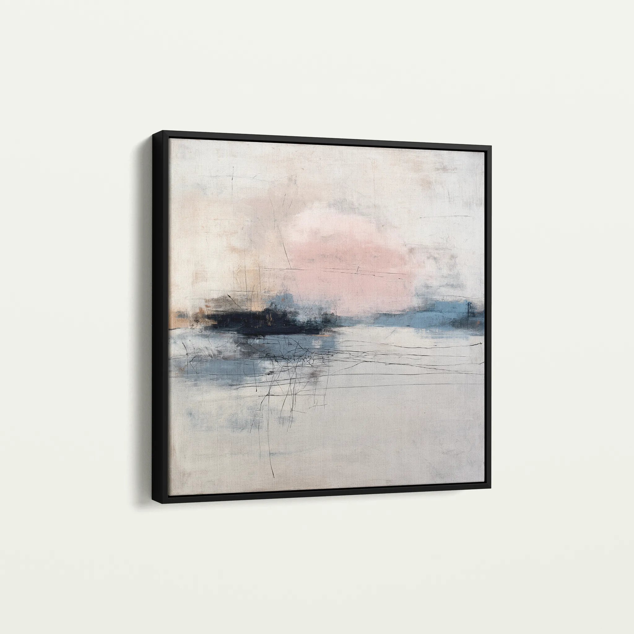 Abstract 1002 Canvas Art 60 x 60 cm / Black