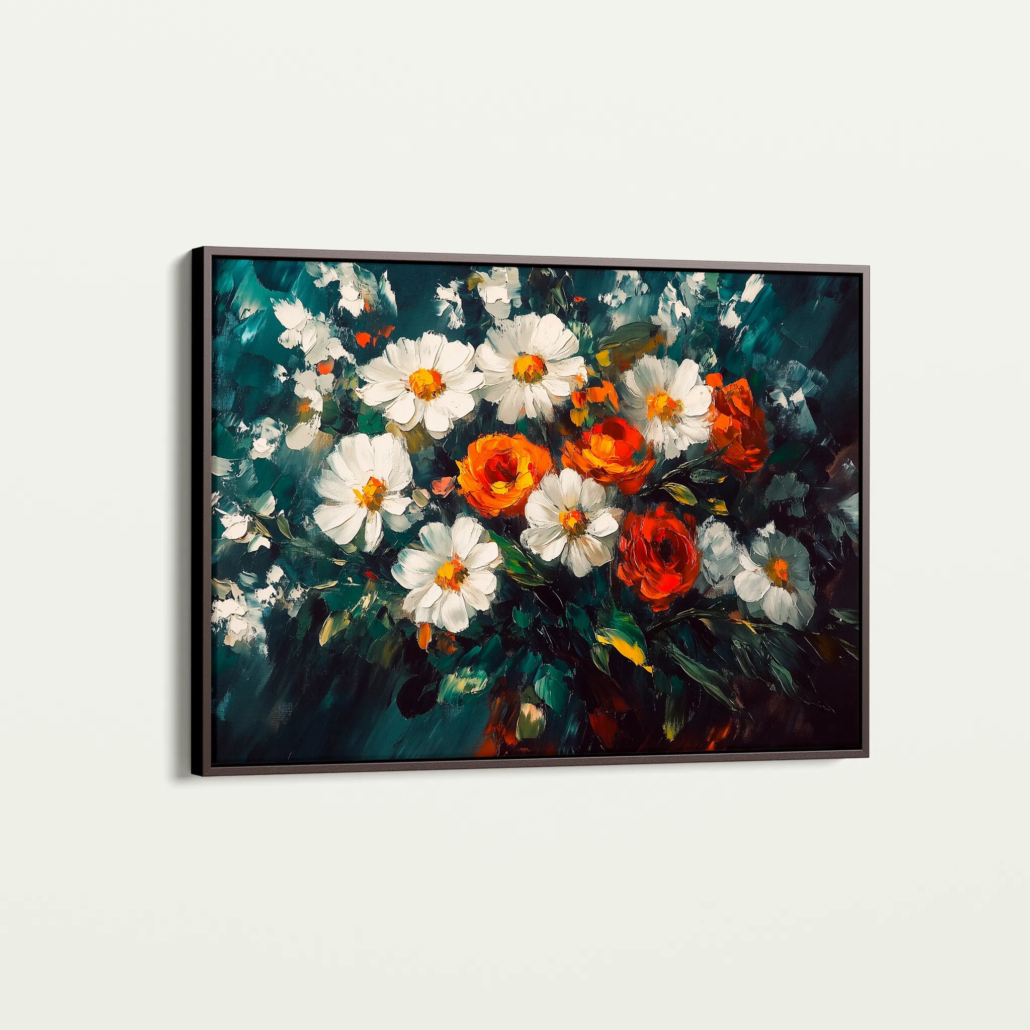 Floral 1002 Canvas Art 60 x 40 cm / Black