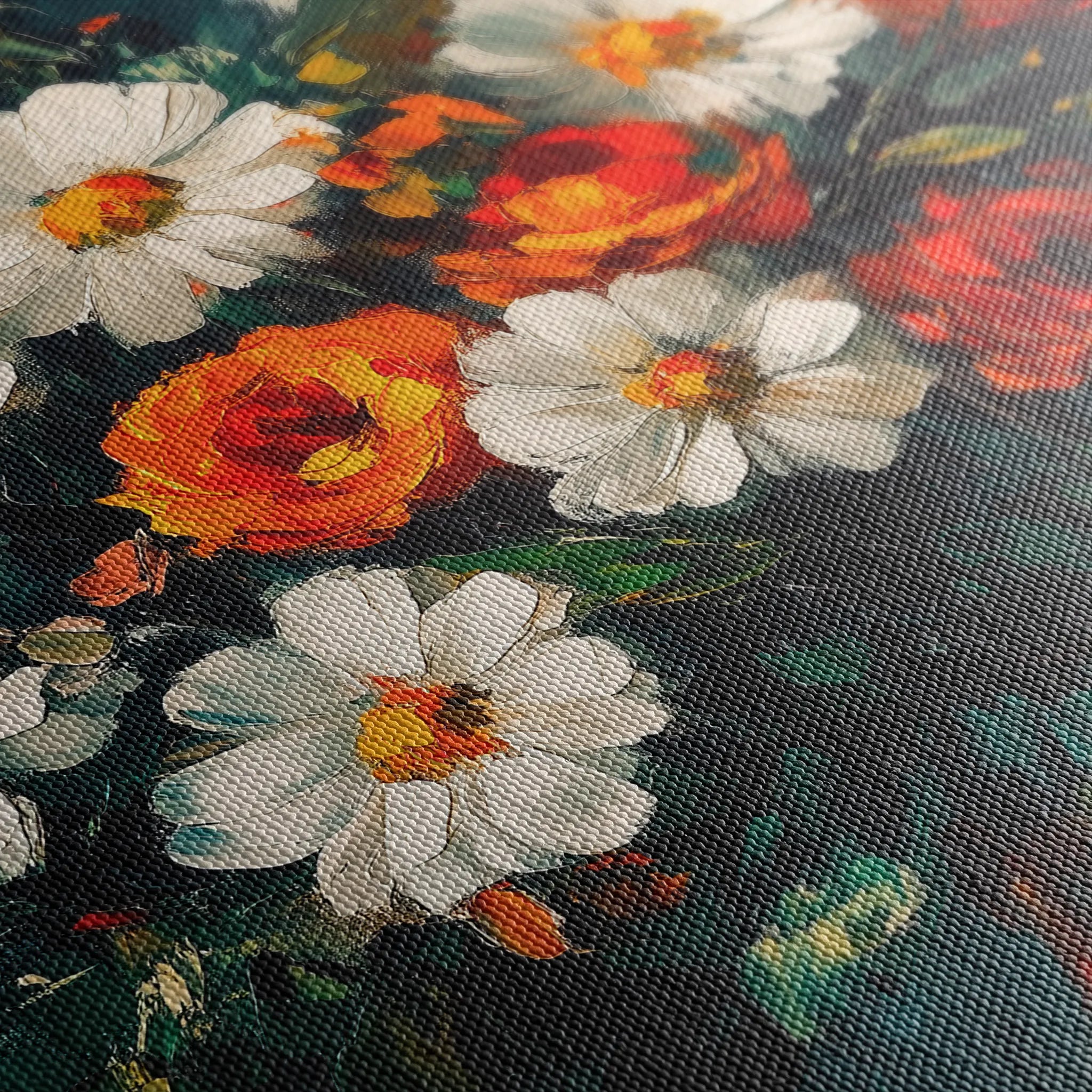 Floral 1002 Canvas Art 60 x 40 cm / Black