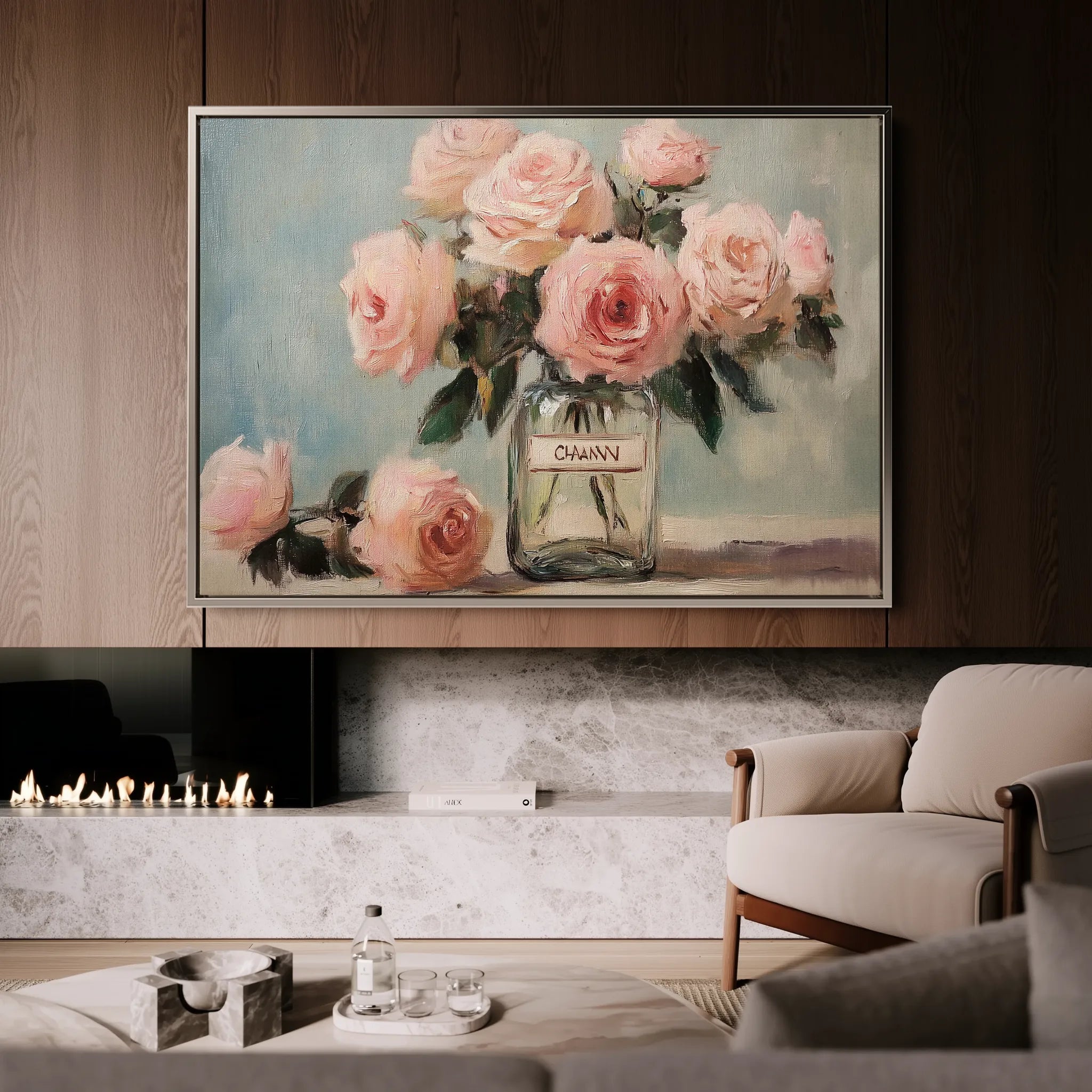 Floral 1004 Canvas Art 60 x 40 cm / Black