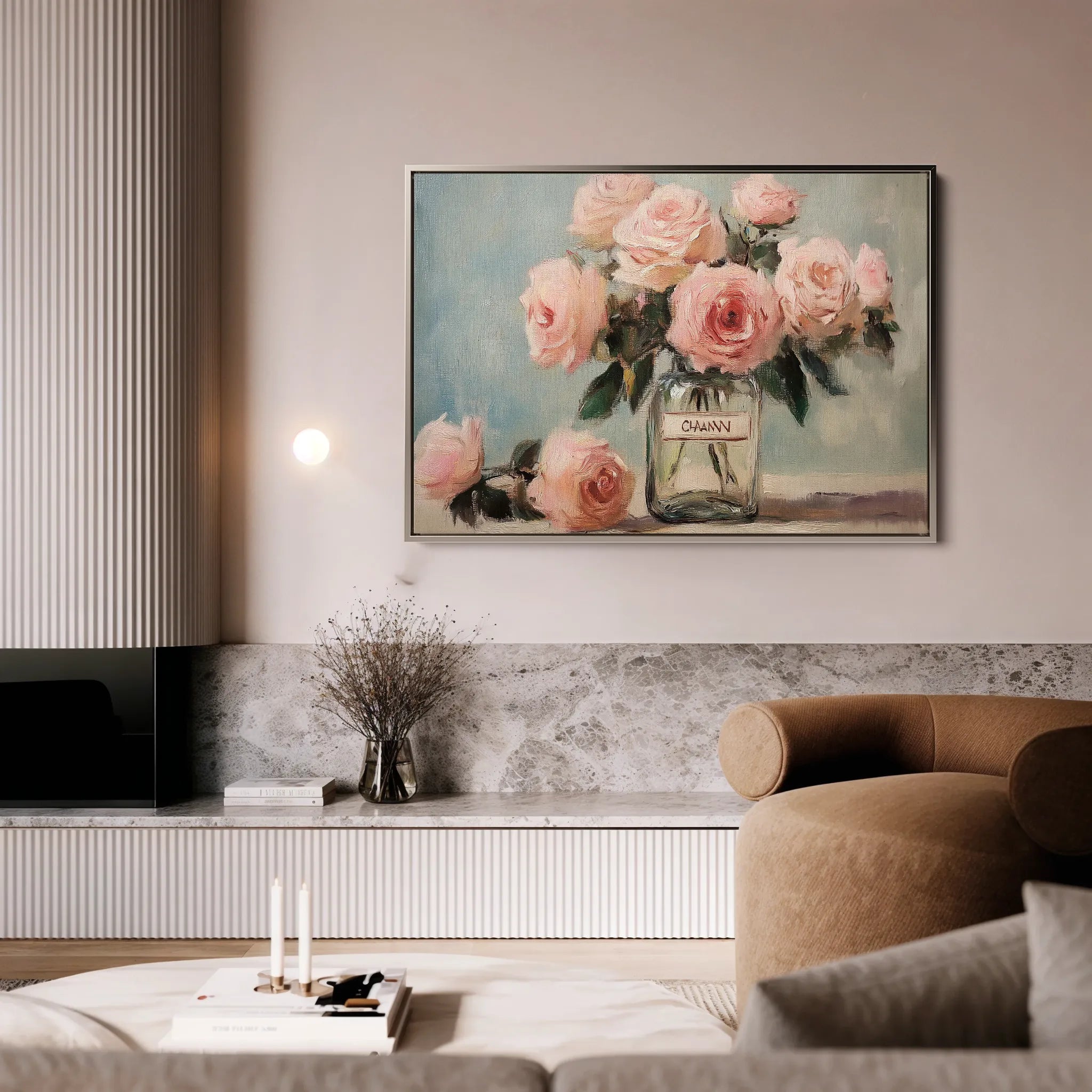 Floral 1004 Canvas Art 60 x 40 cm / Black