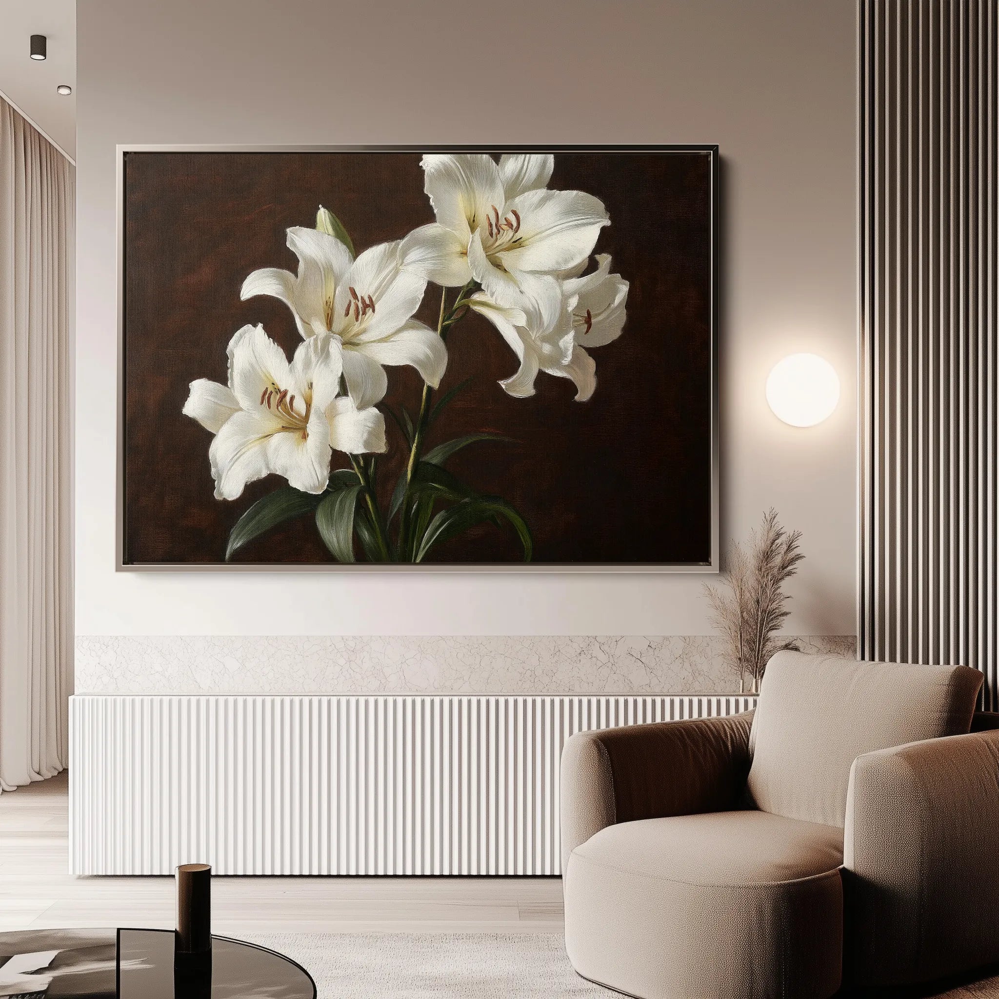 Floral 1006 Canvas Art 60 x 40 cm / Black