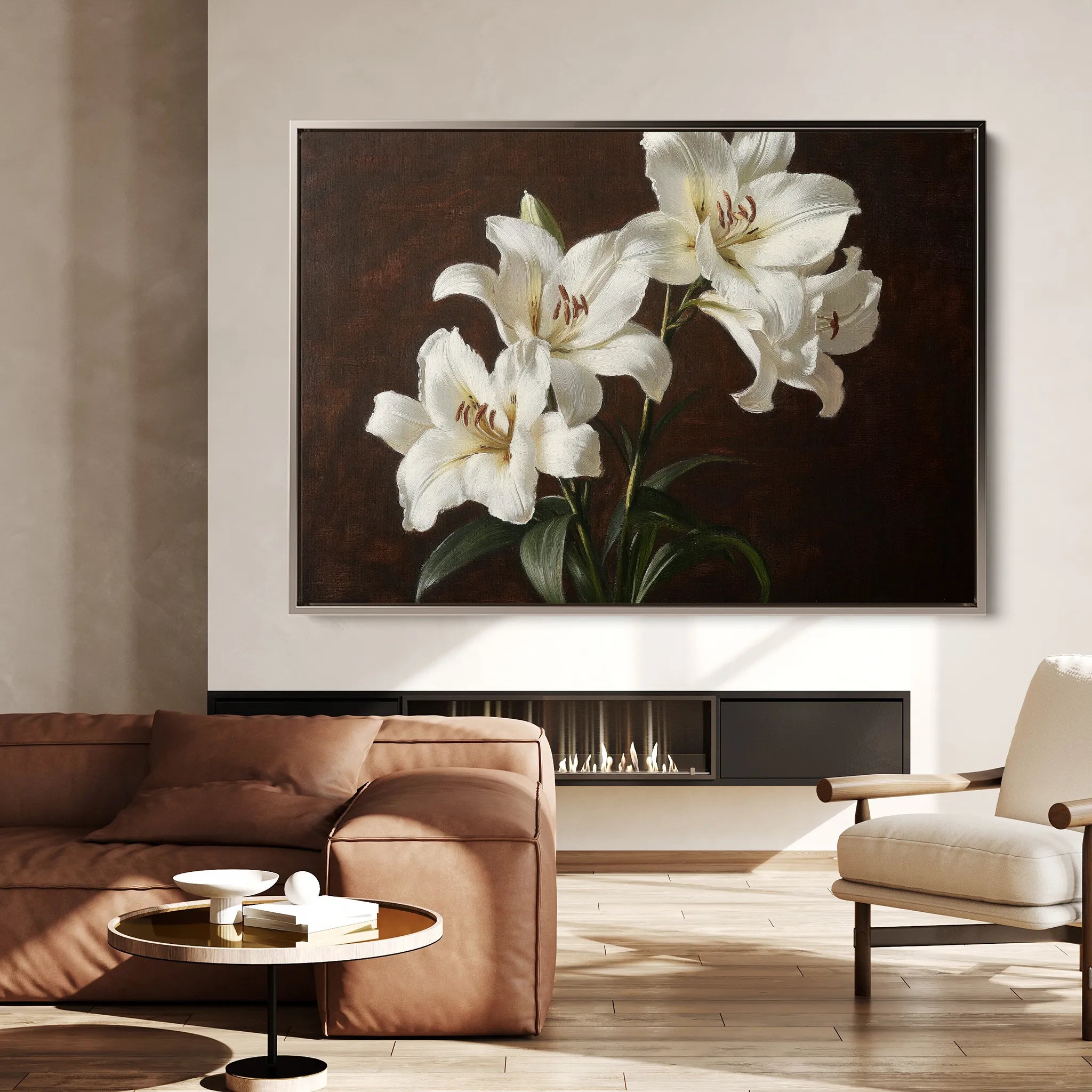 Floral 1006 Canvas Art 60 x 40 cm / Black