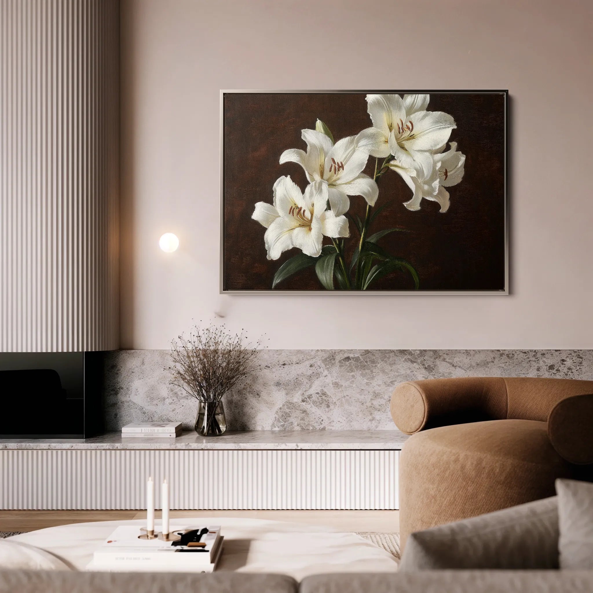 Floral 1006 Canvas Art 60 x 40 cm / Black