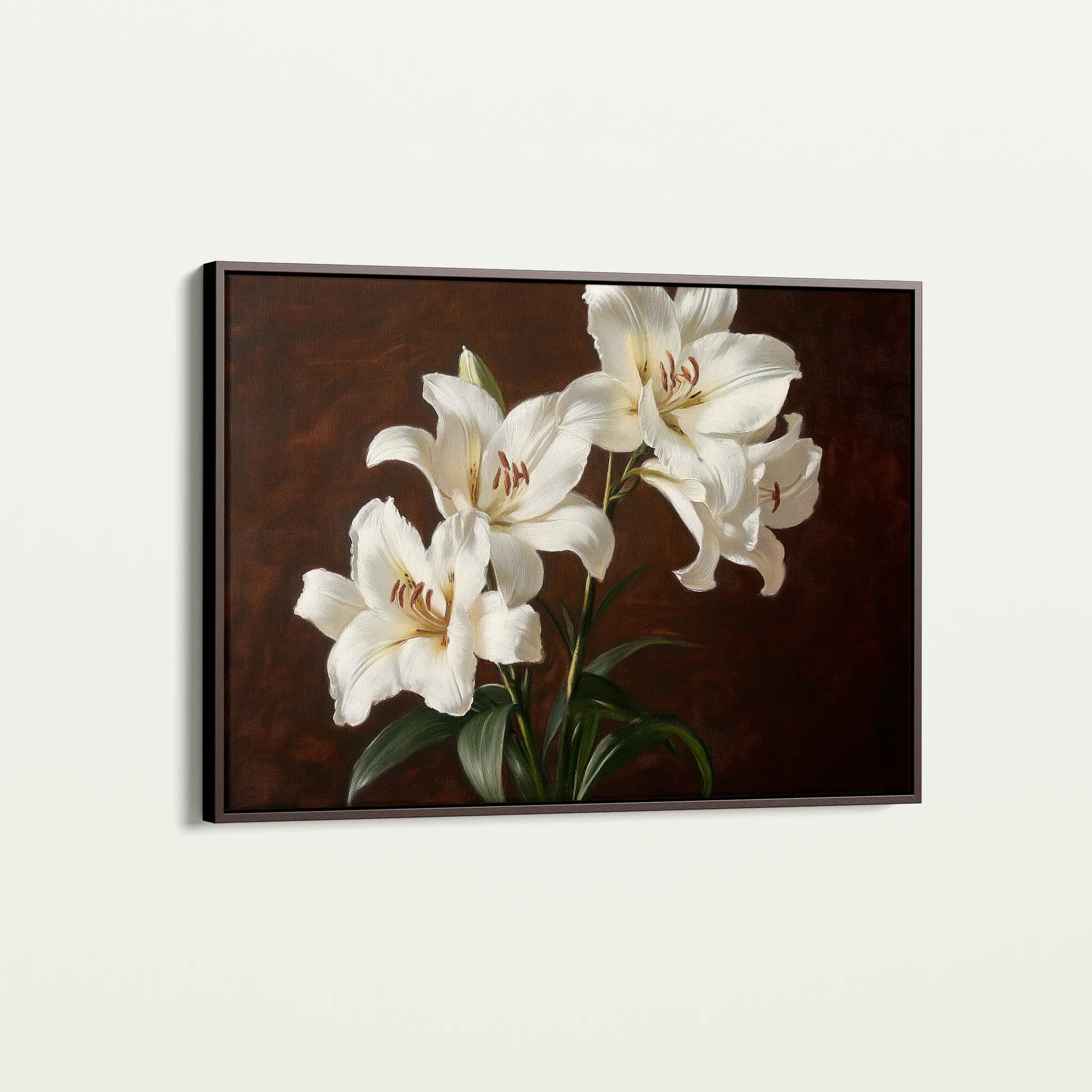 Floral 1006 Canvas Art 60 x 40 cm / Black