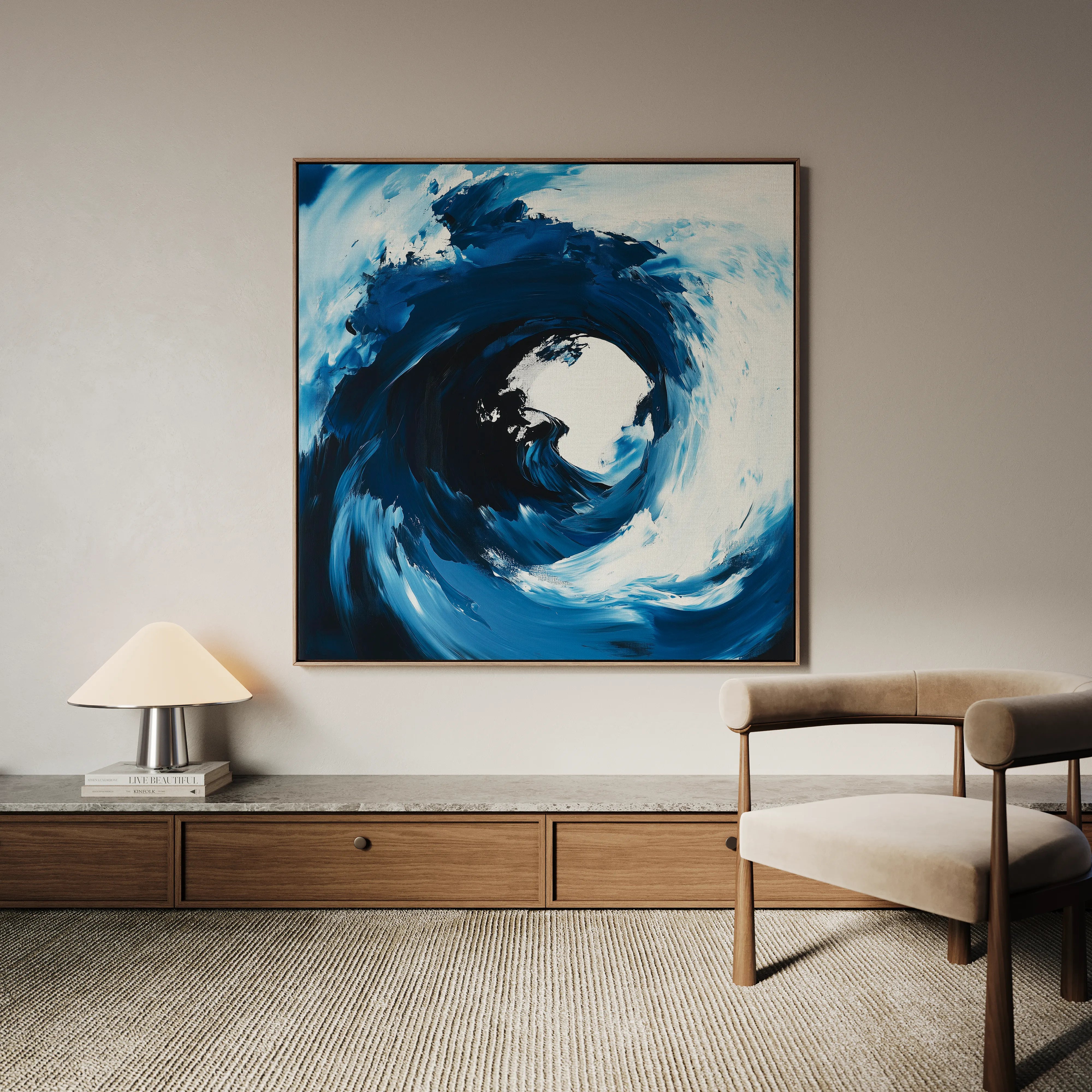 Abstract 1007 Canvas Art 60 x 60 cm / Black