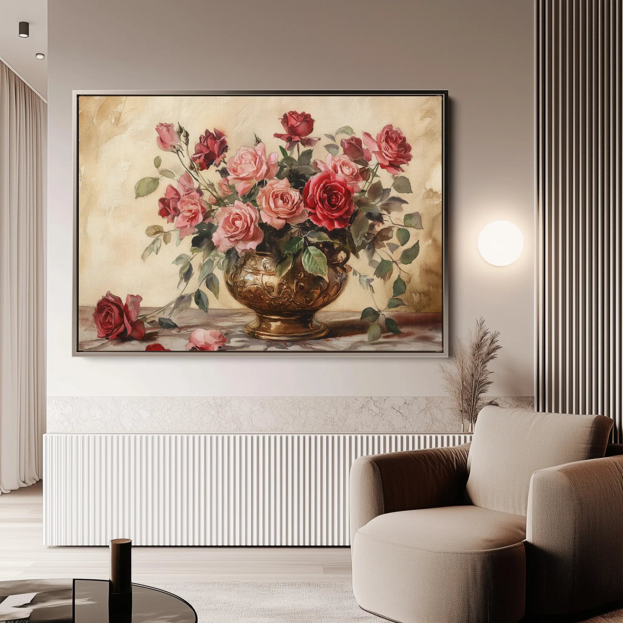 Floral 1007 Canvas Art 60 x 40 cm / Black