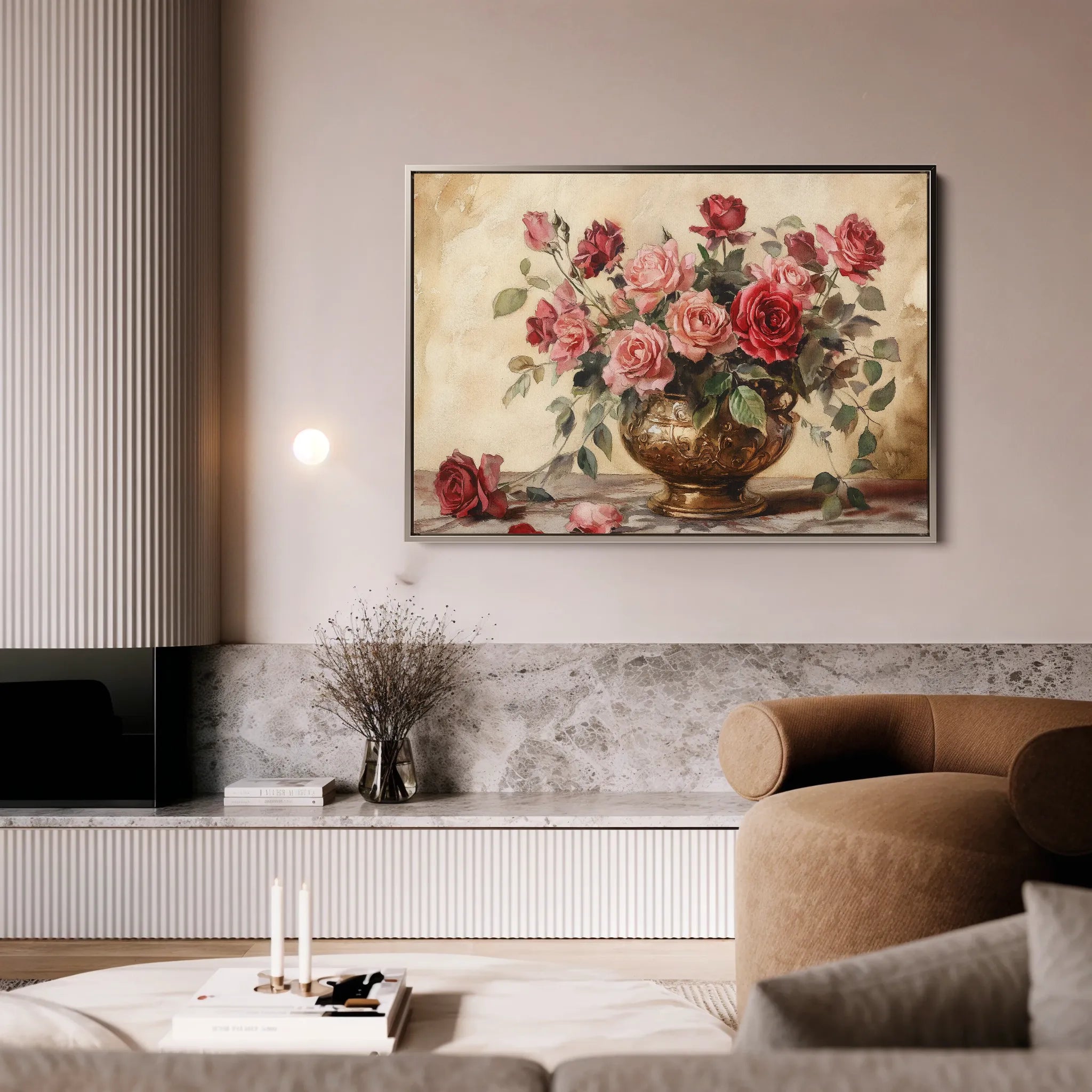 Floral 1007 Canvas Art 60 x 40 cm / Black