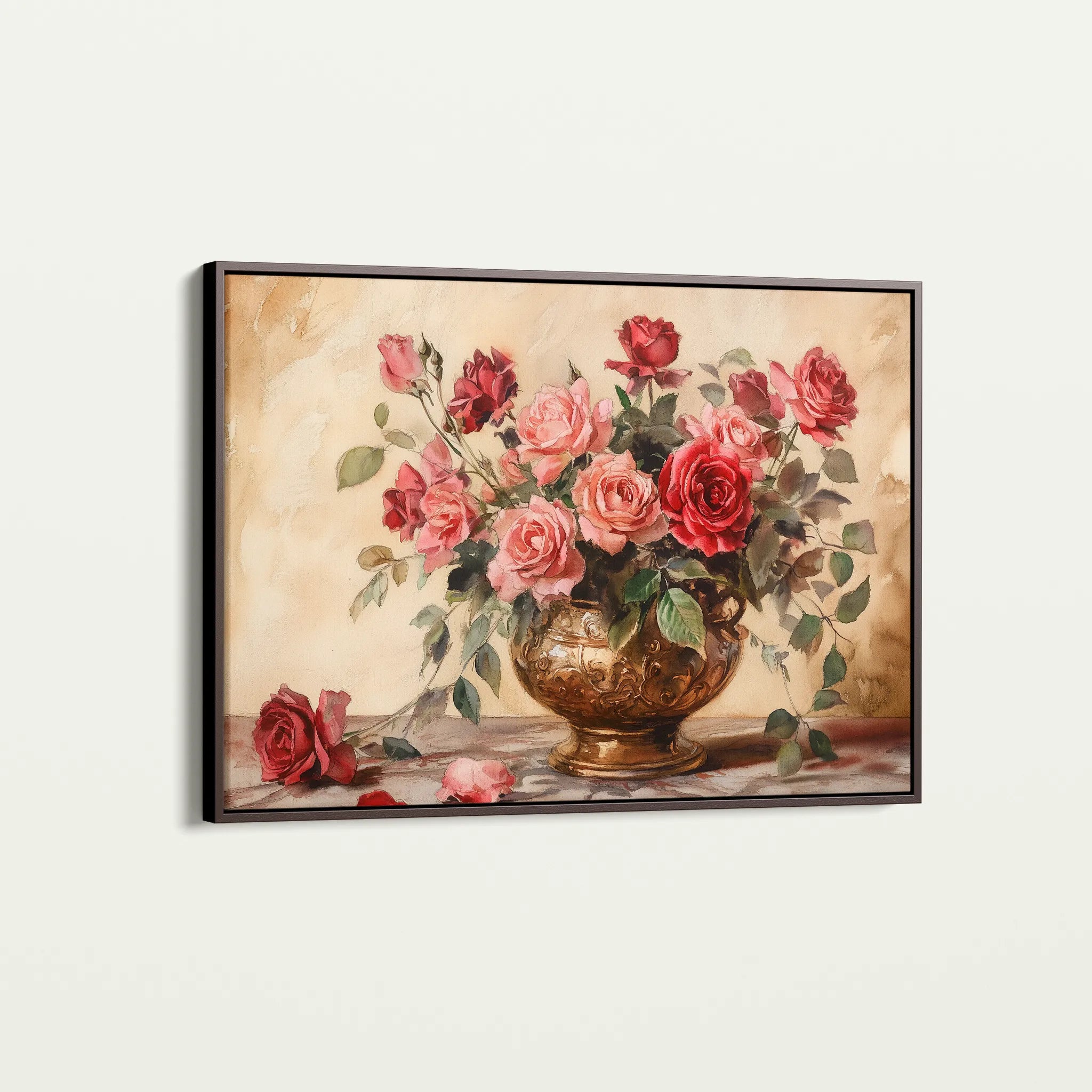 Floral 1007 Canvas Art 60 x 40 cm / Black