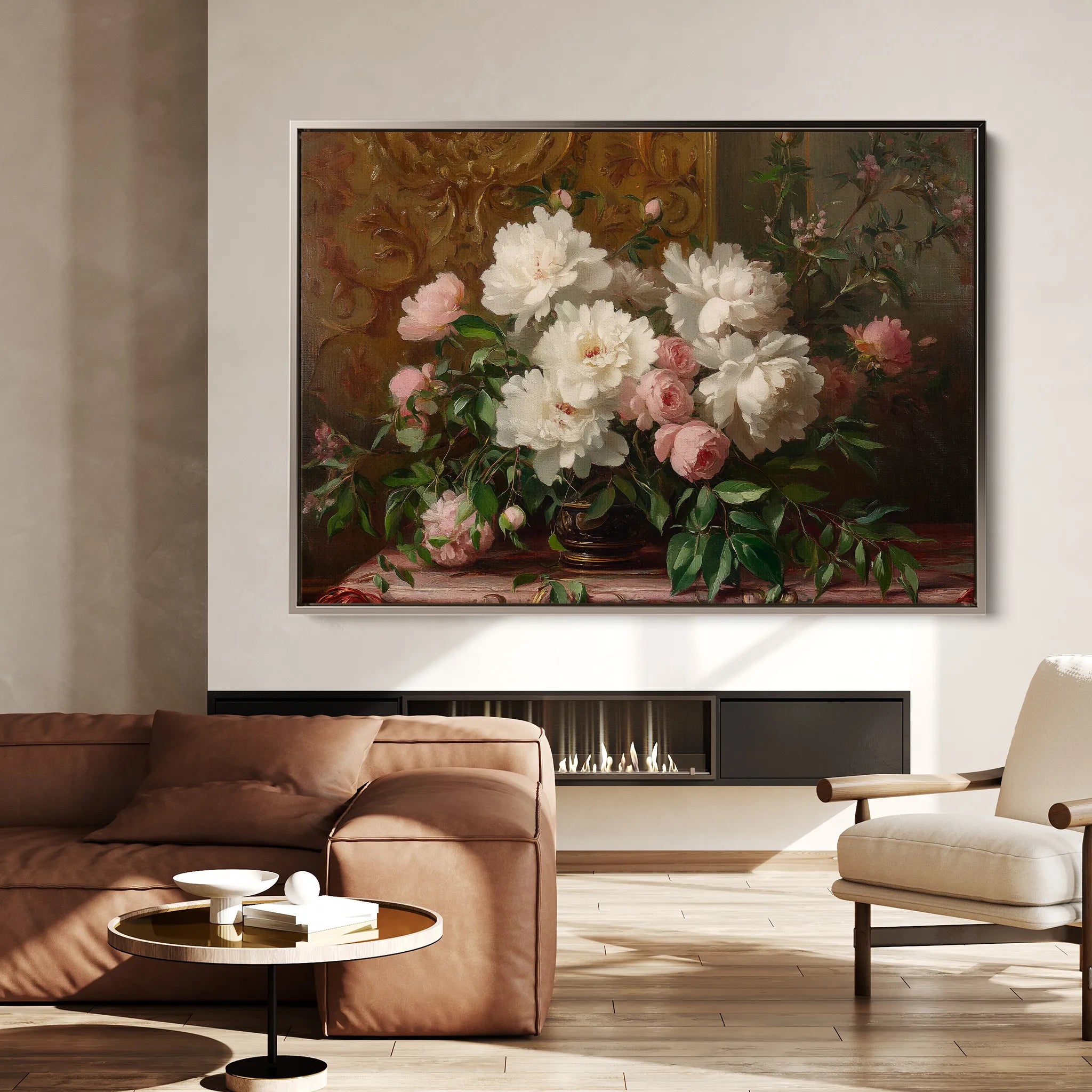 Floral 1008 Canvas Art 60 x 40 cm / Black