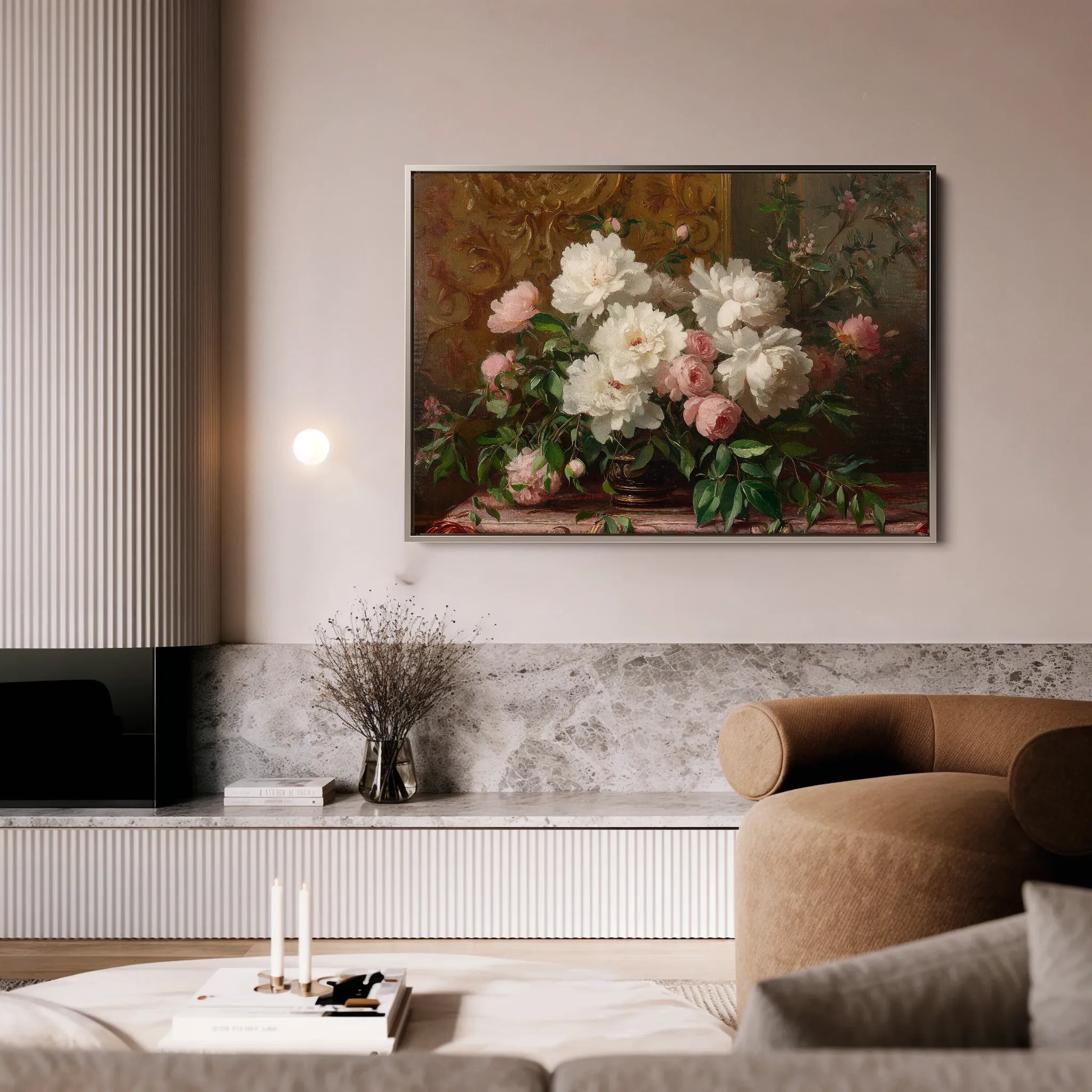 Floral 1008 Canvas Art 60 x 40 cm / Black