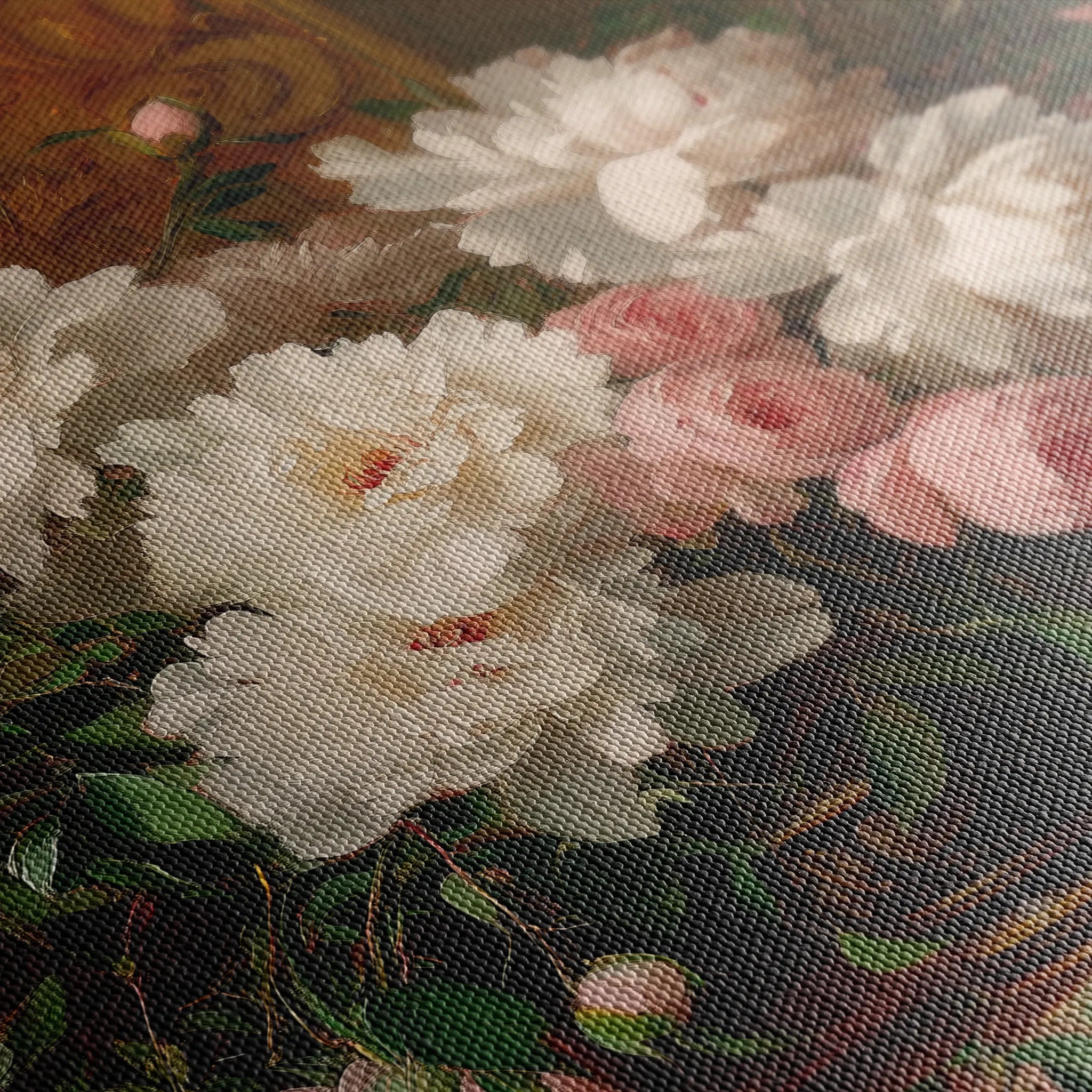 Floral 1008 Canvas Art 60 x 40 cm / Black