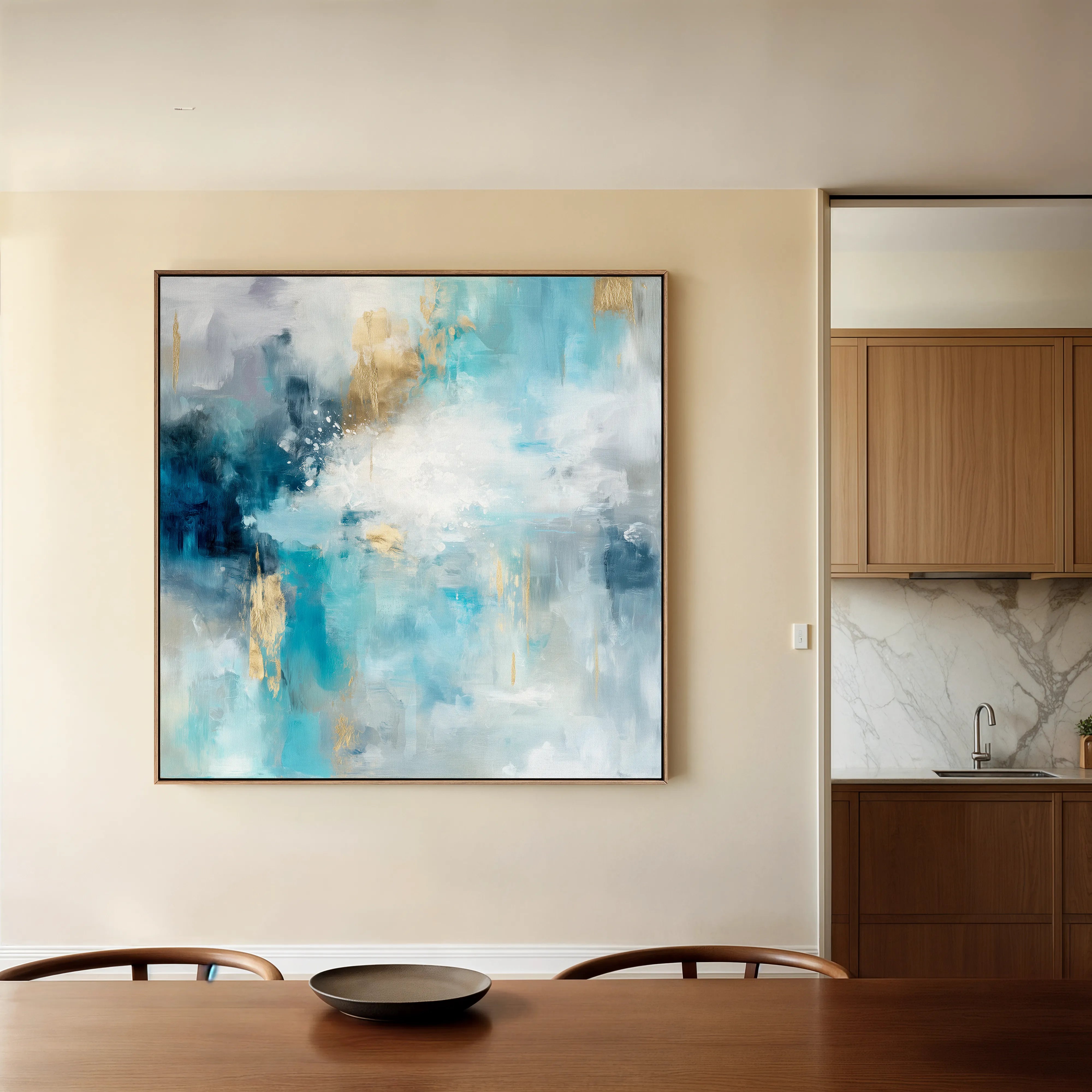 Abstract 1009 Canvas Art 60 x 60 cm / Black