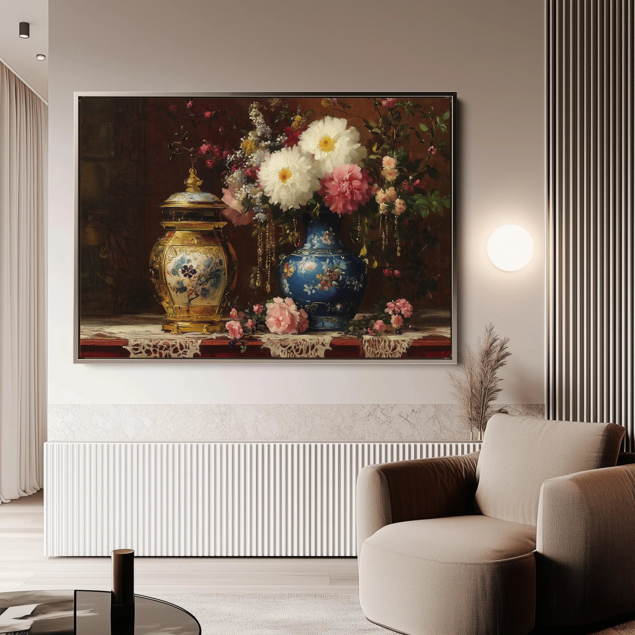 Floral 1009 Canvas Art 60 x 40 cm / Black