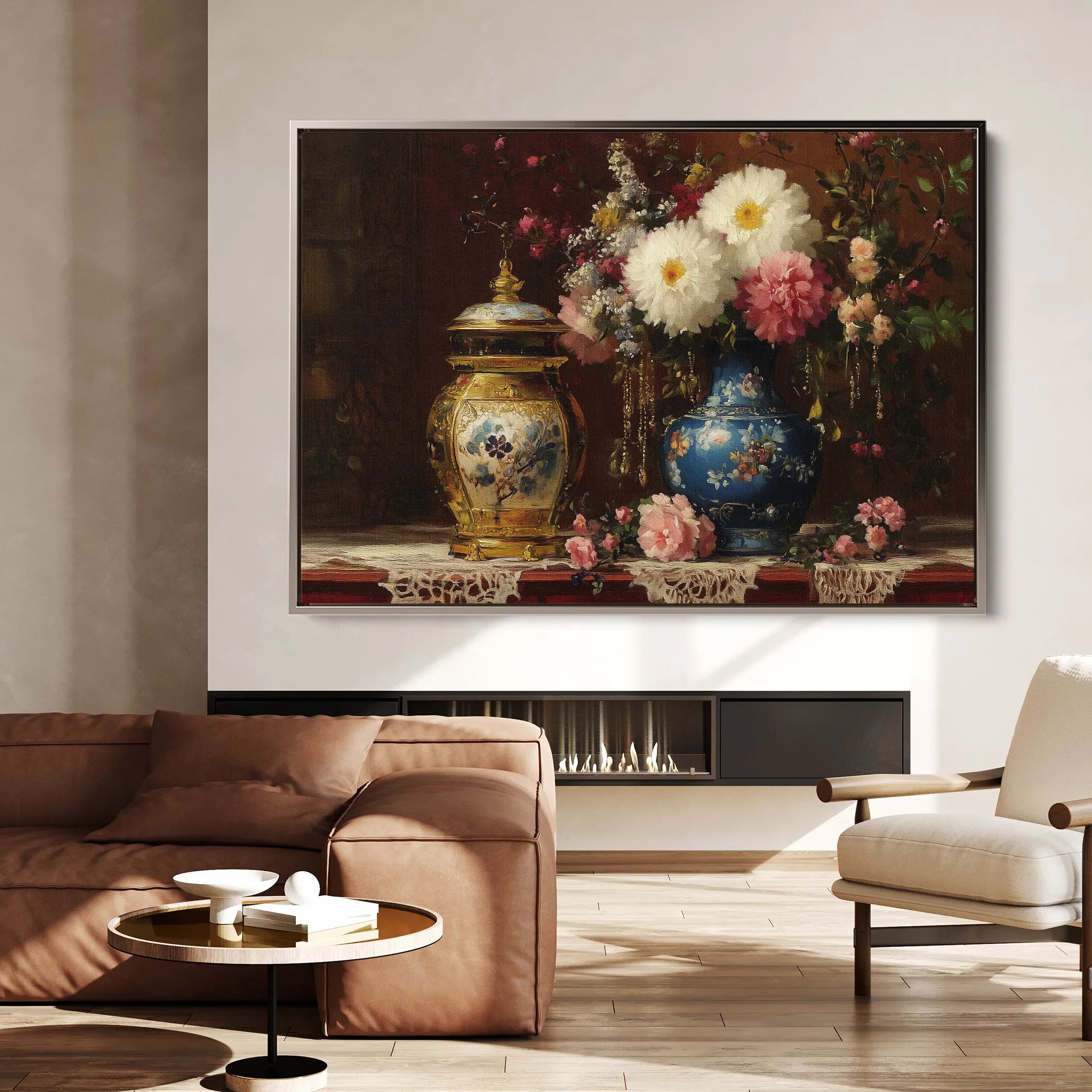 Floral 1009 Canvas Art 60 x 40 cm / Black