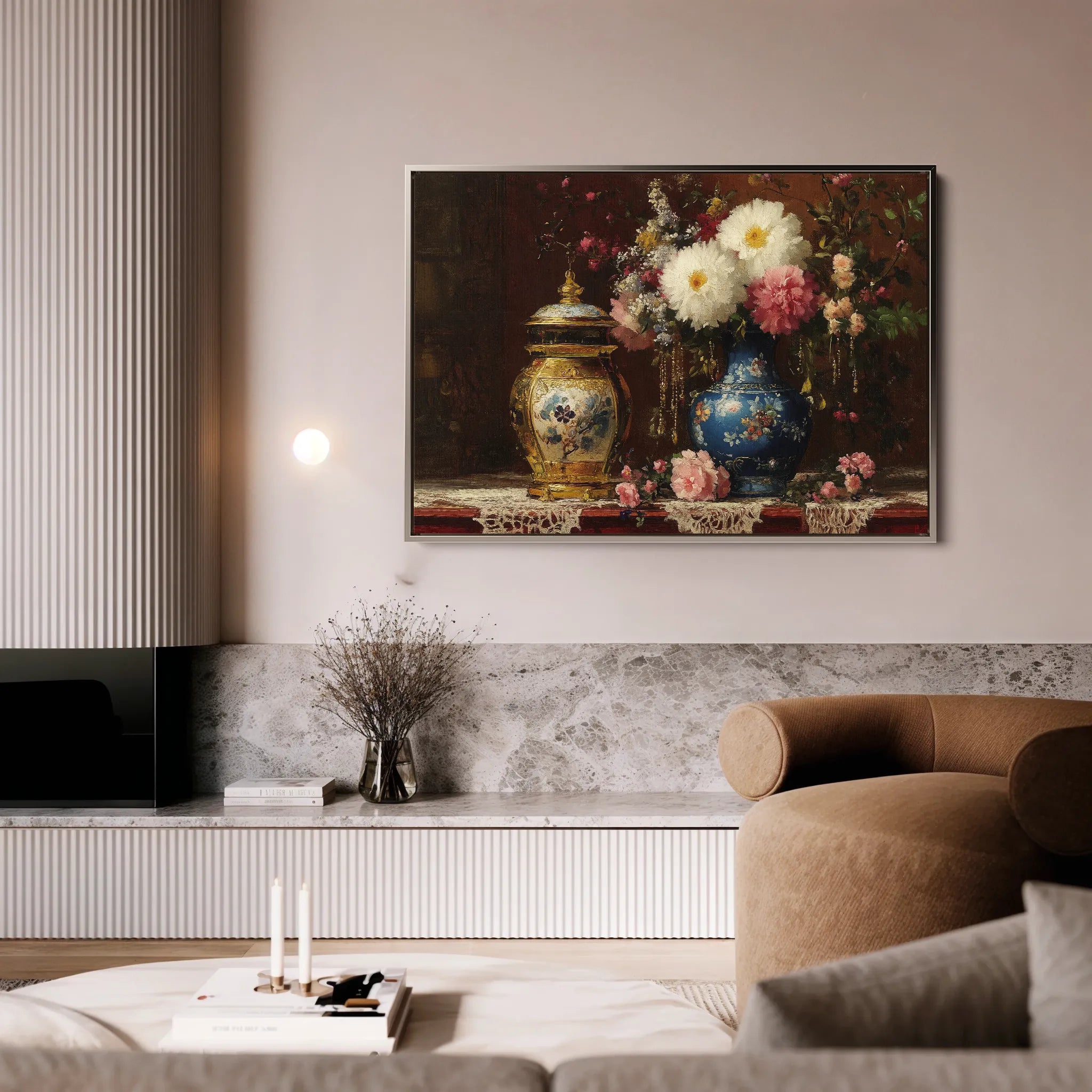 Floral 1009 Canvas Art 60 x 40 cm / Black