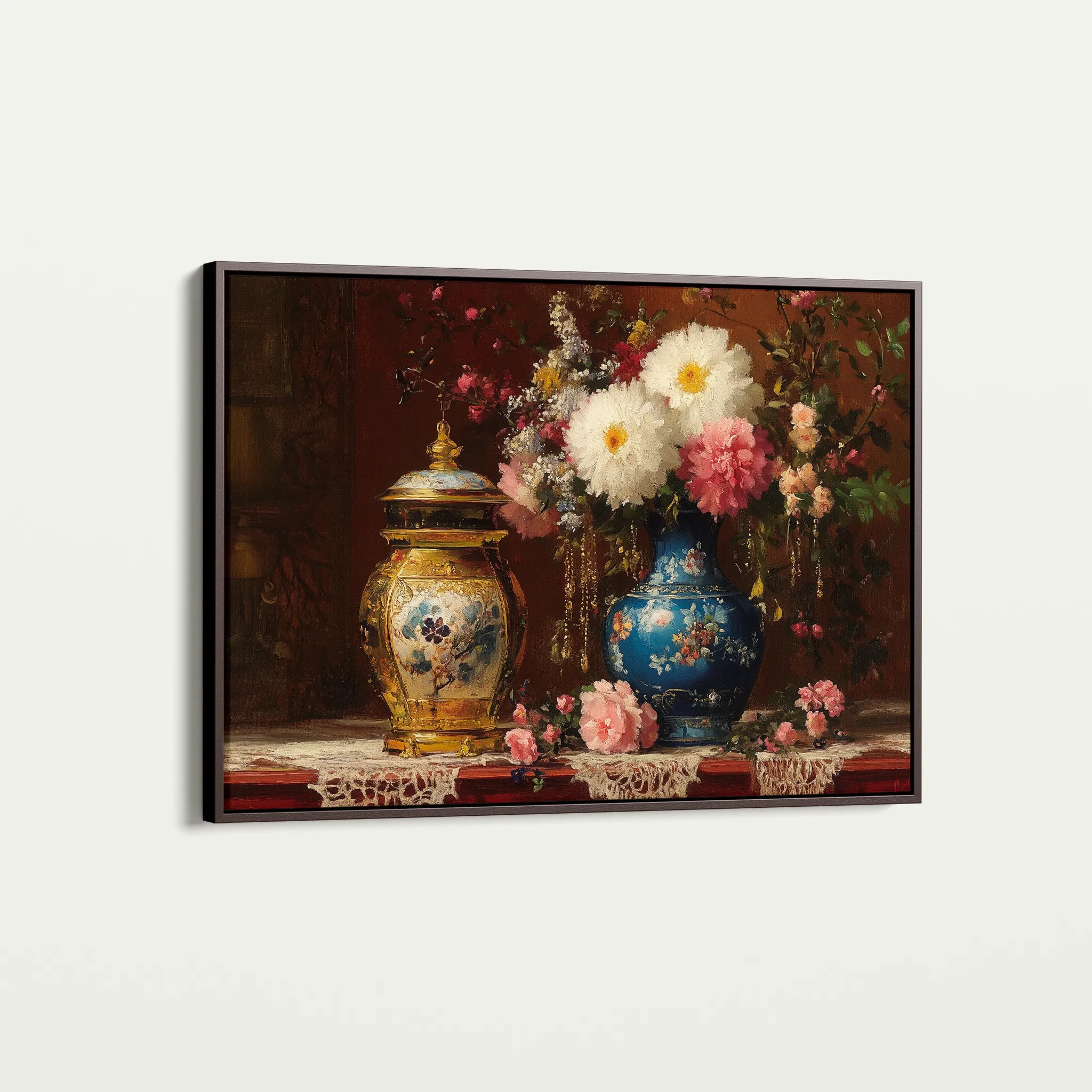 Floral 1009 Canvas Art 60 x 40 cm / Black