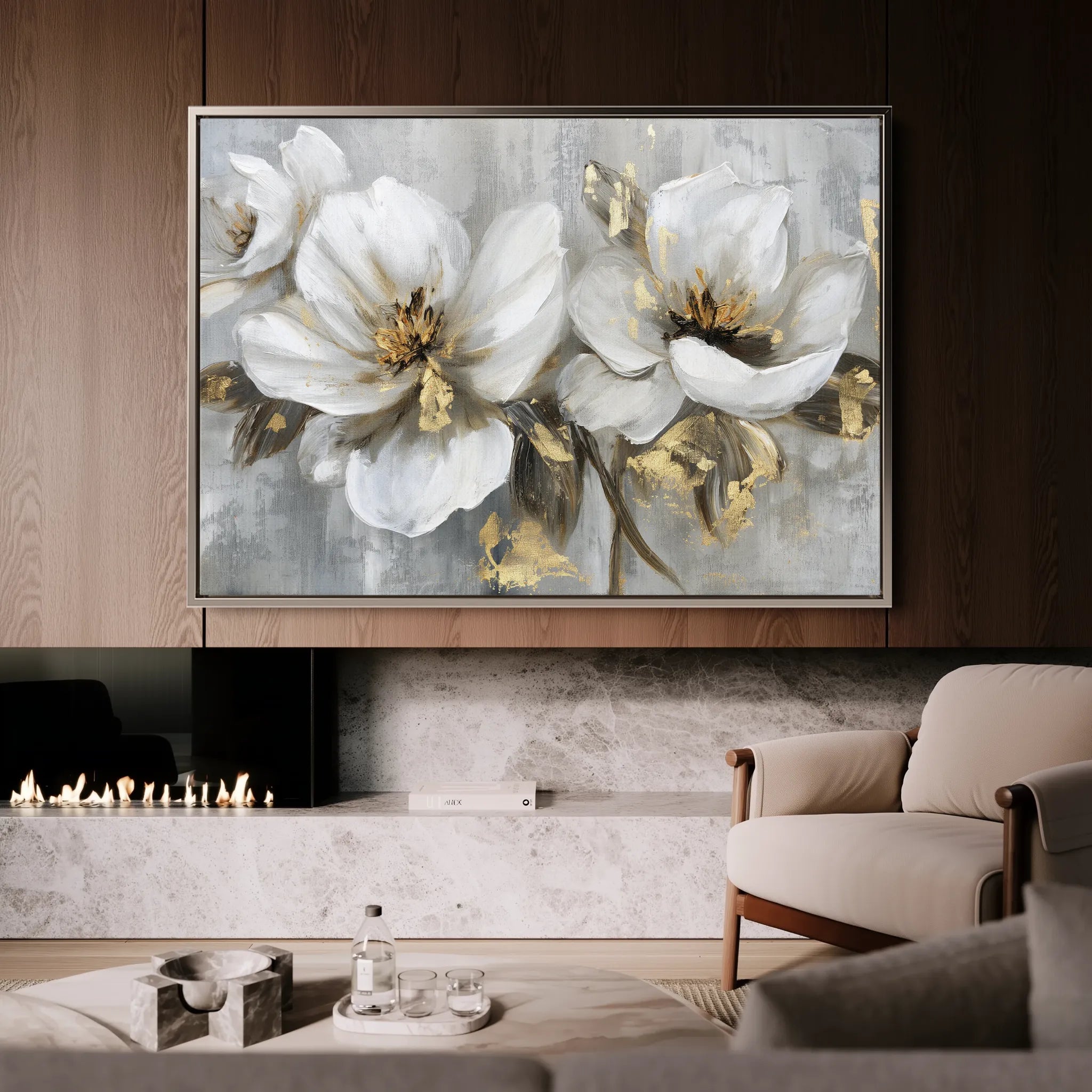 Floral 101 Canvas Art 60 x 40 cm / Black