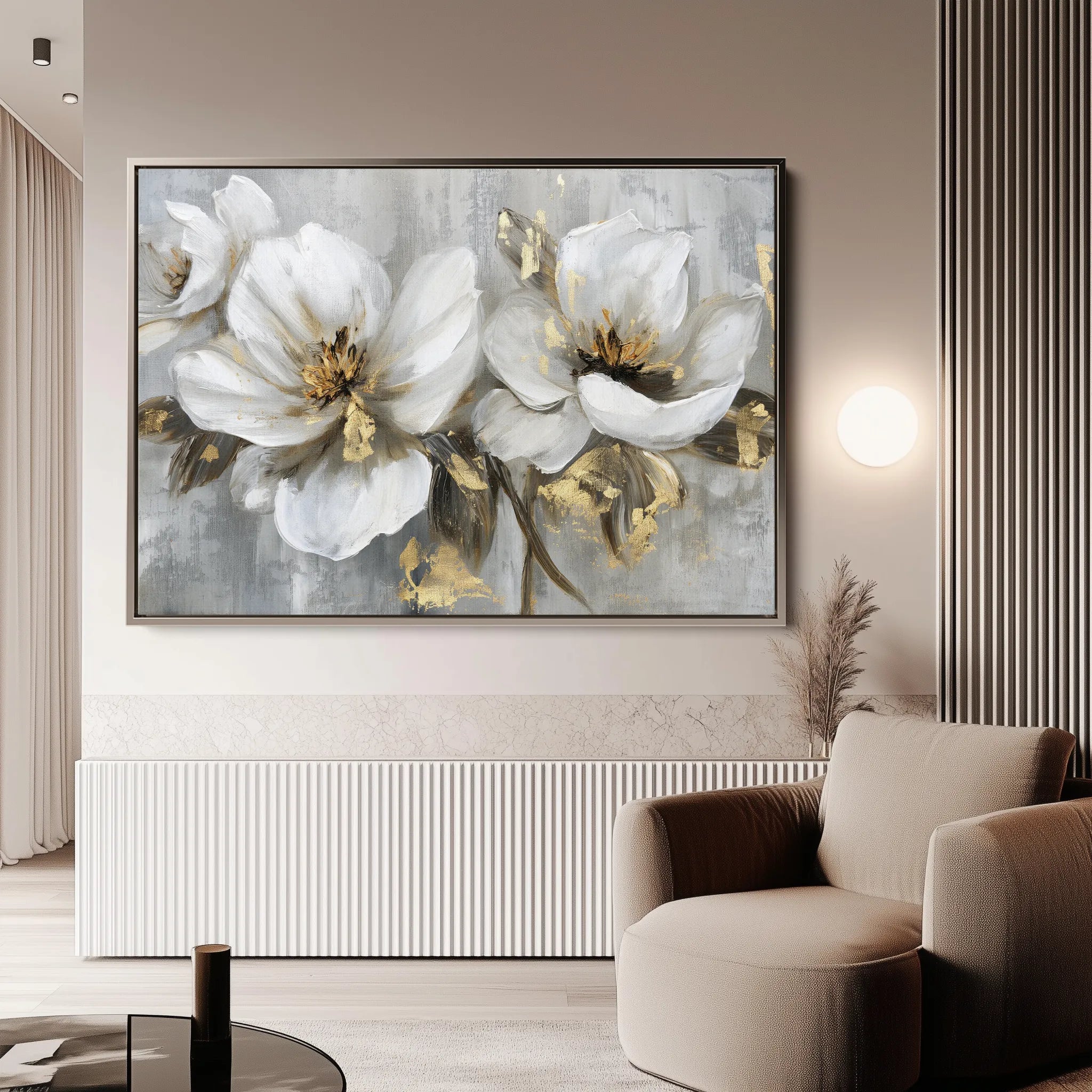 Floral 101 Canvas Art 60 x 40 cm / Black