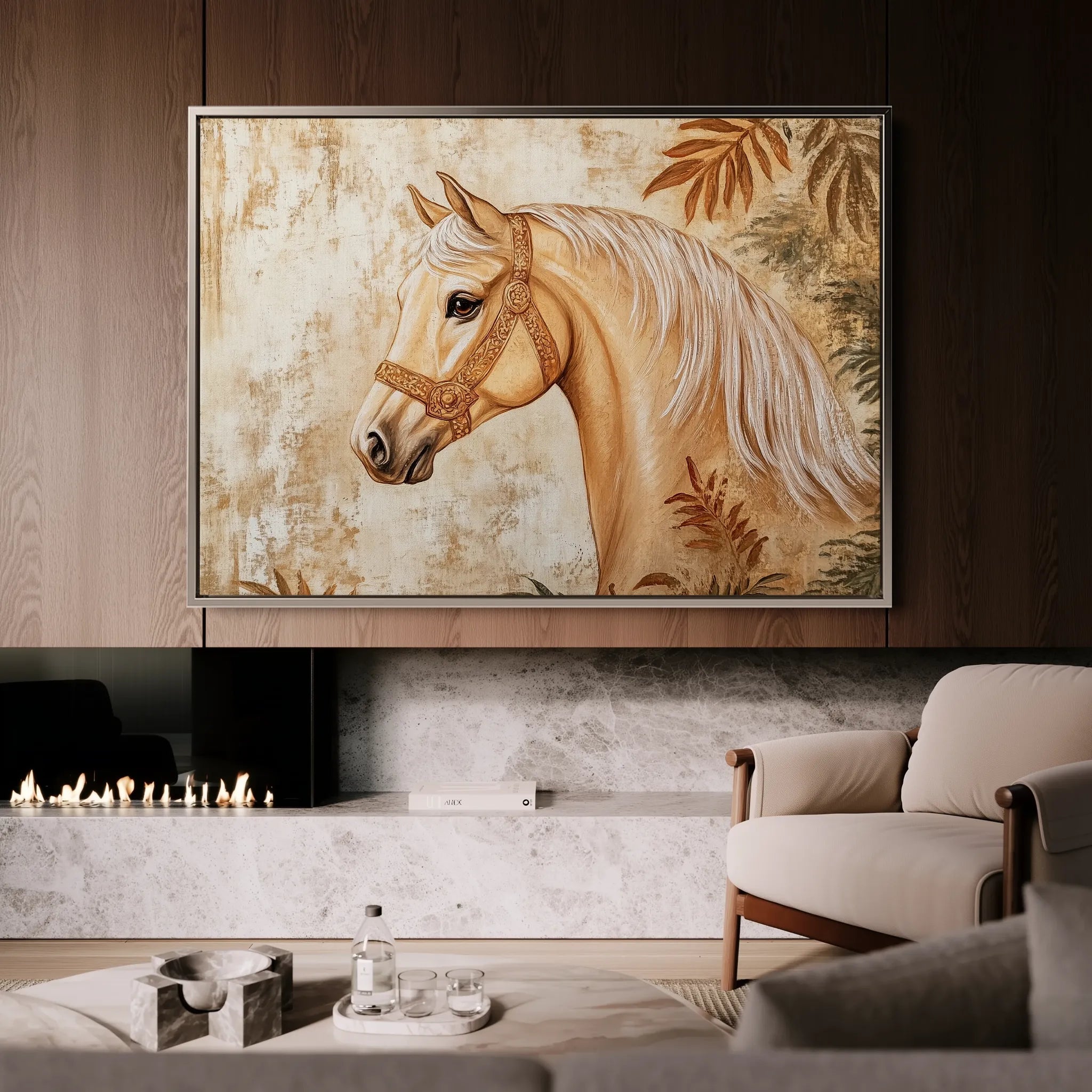 Horses 101 Canvas Art 60 x 40 cm / Black