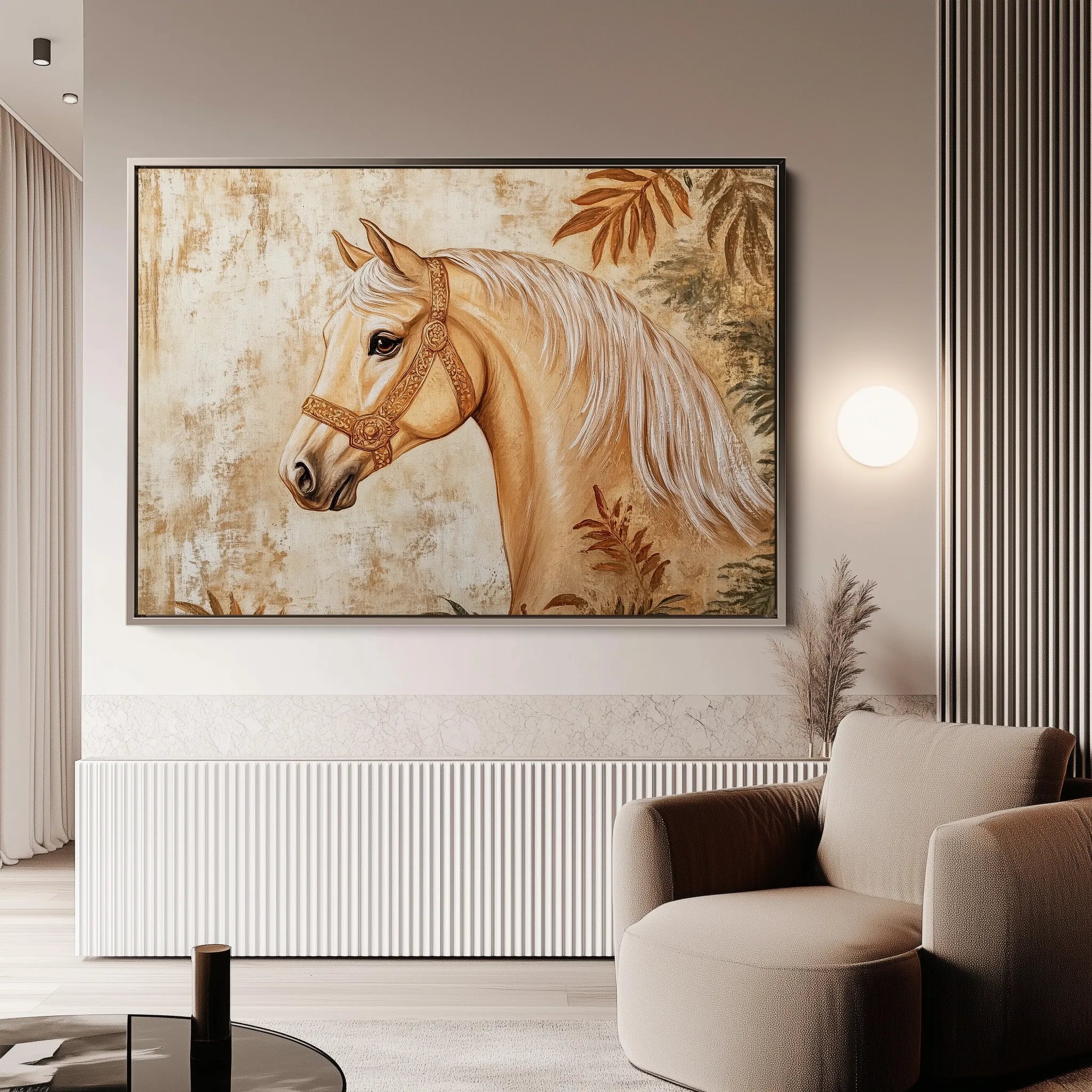 Horses 101 Canvas Art 60 x 40 cm / Black