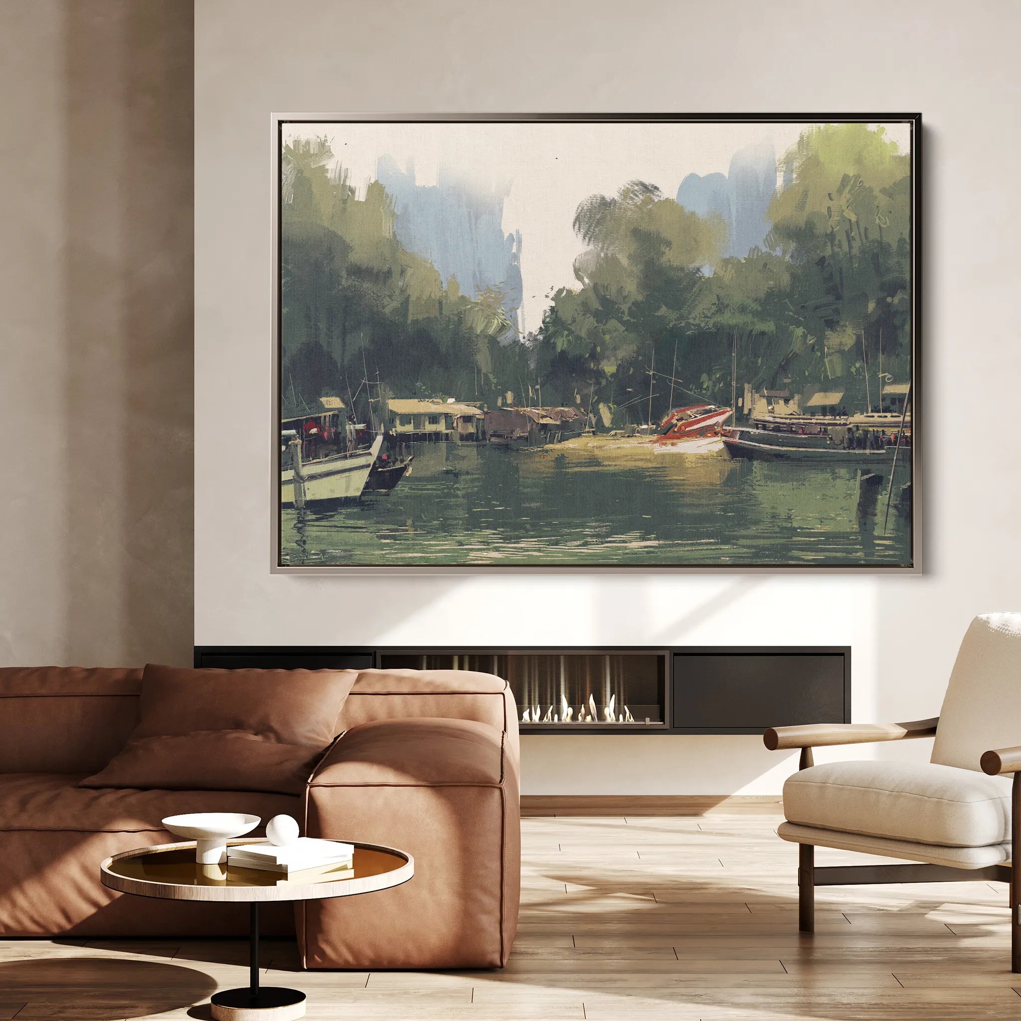 Landscape 101 Canvas Art 60 x 40 cm / Black