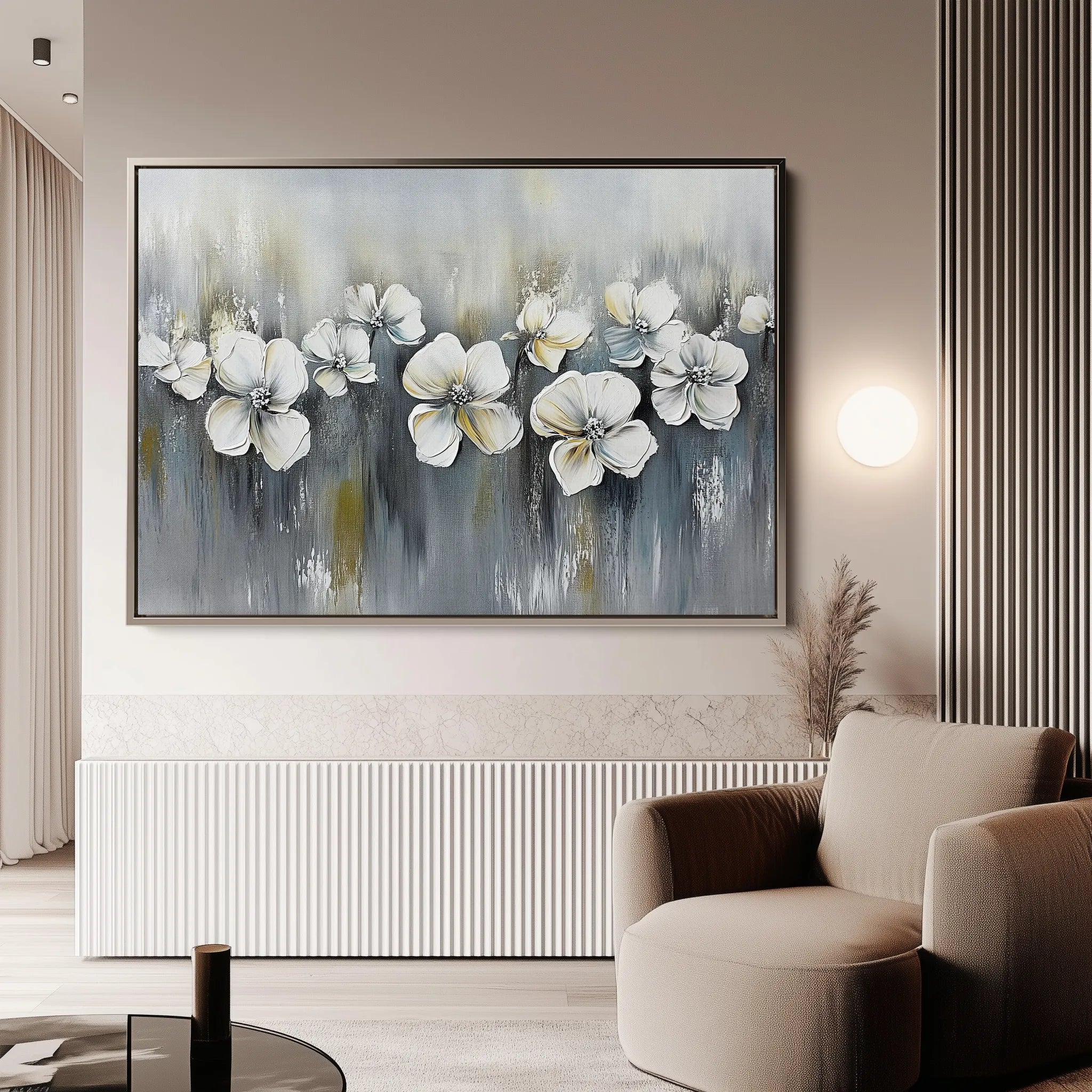 Floral 1011 Canvas Art 60 x 40 cm / Black